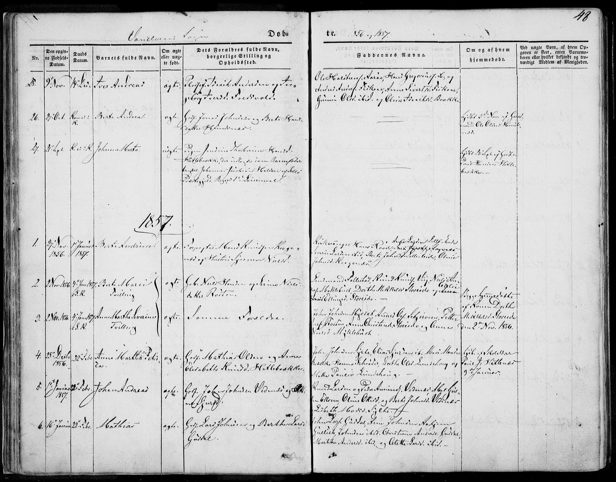 Ministerialprotokoller, klokkerbøker og fødselsregistre - Møre og Romsdal, AV/SAT-A-1454/501/L0006: Parish register (official) no. 501A06, 1844-1868, p. 48