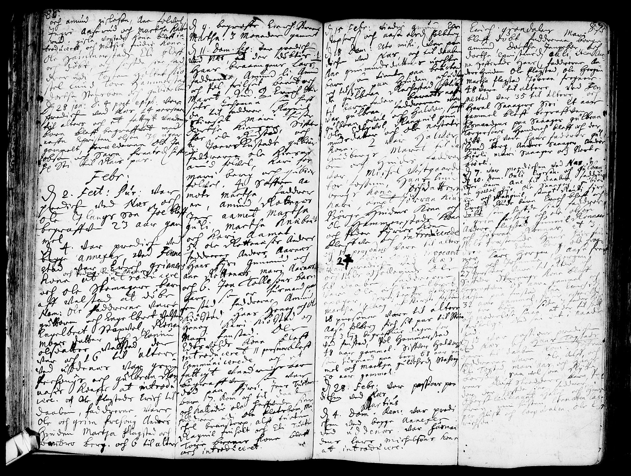 Nes prestekontor Kirkebøker, AV/SAO-A-10410/F/Fa/L0001: Parish register (official) no. I 1, 1689-1716, p. 86-87