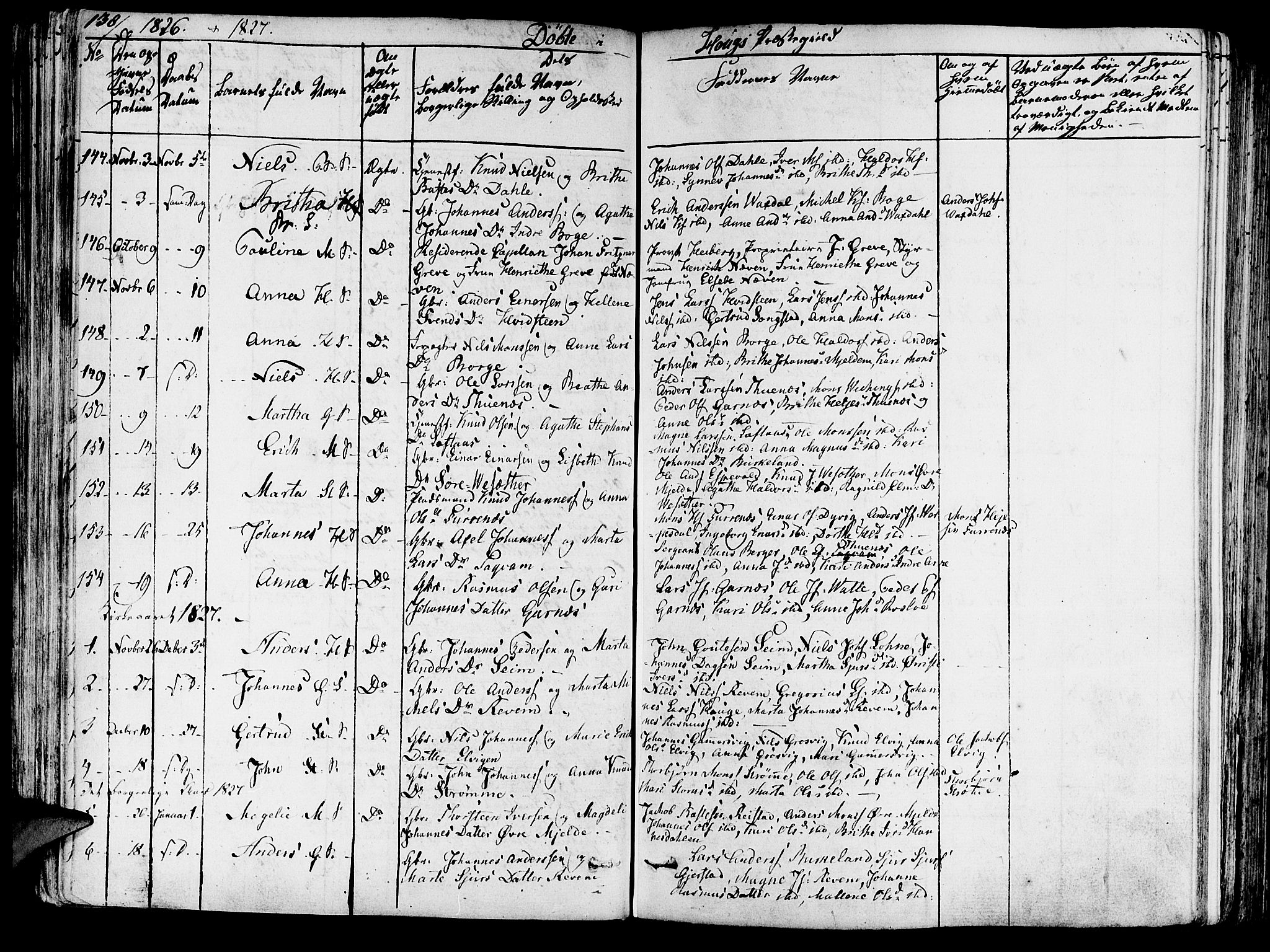 Haus sokneprestembete, SAB/A-75601/H/Haa: Parish register (official) no. A 13, 1821-1827, p. 138