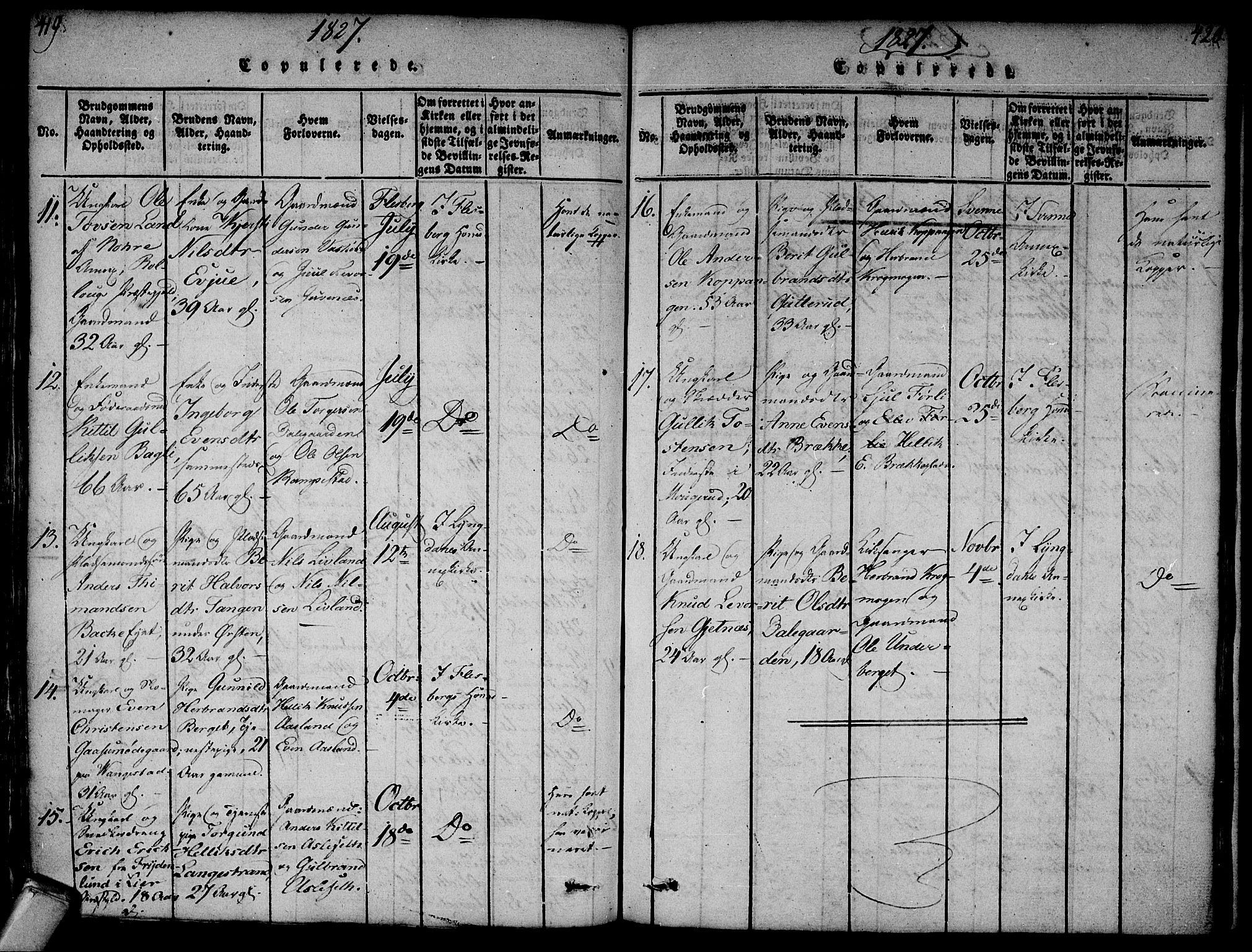 Flesberg kirkebøker, AV/SAKO-A-18/F/Fa/L0005: Parish register (official) no. I 5, 1816-1834, p. 419-420