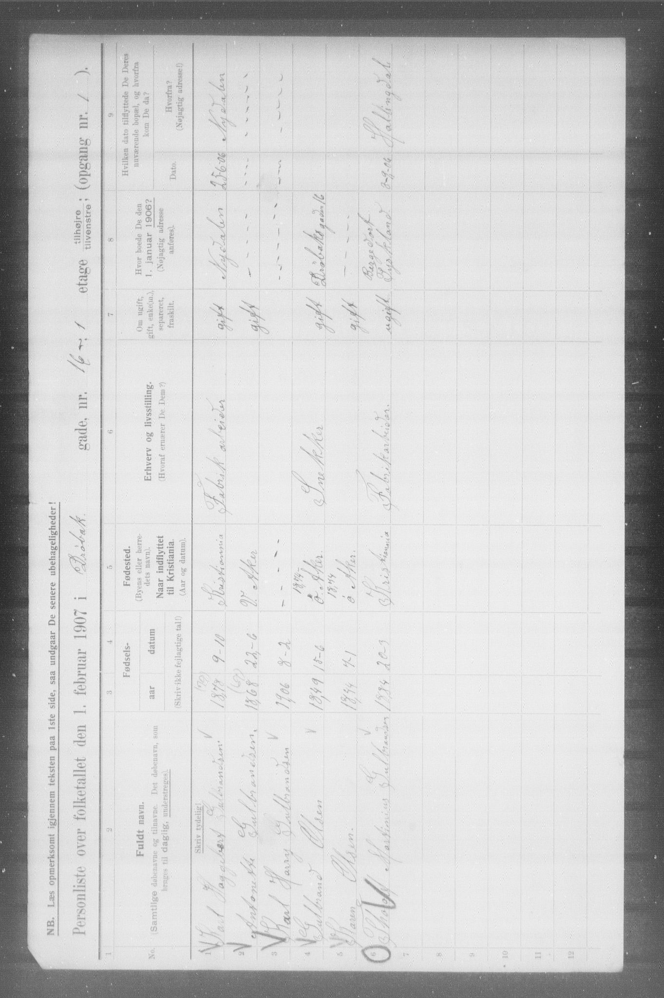 OBA, Municipal Census 1907 for Kristiania, 1907, p. 8889