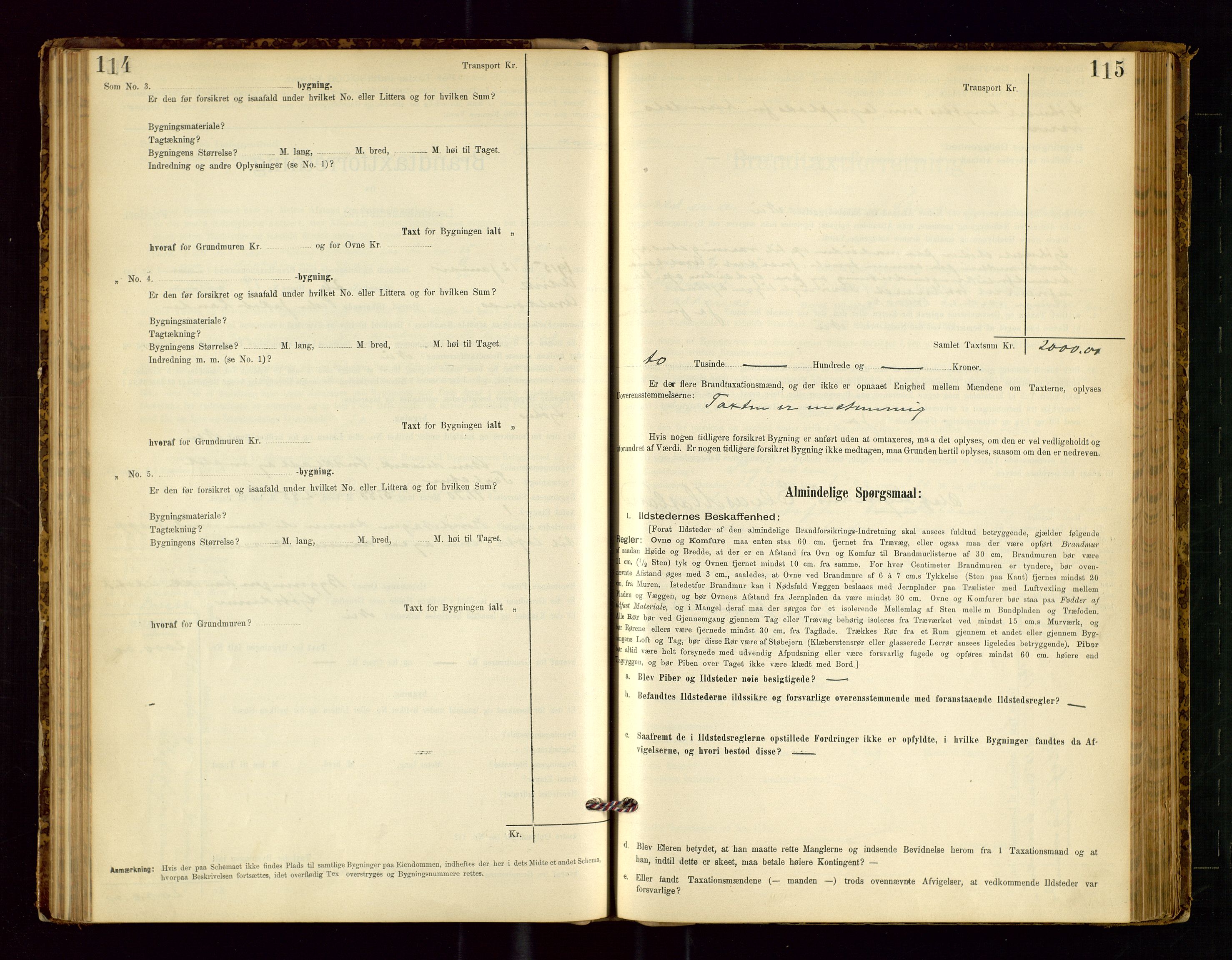 Avaldsnes lensmannskontor, SAST/A-100286/Gob/L0001: "Brandtaxationsprotokol for Avaldsnes Lensmandsdistrikt Ryfylke Fogderi", 1894-1925, p. 114-115