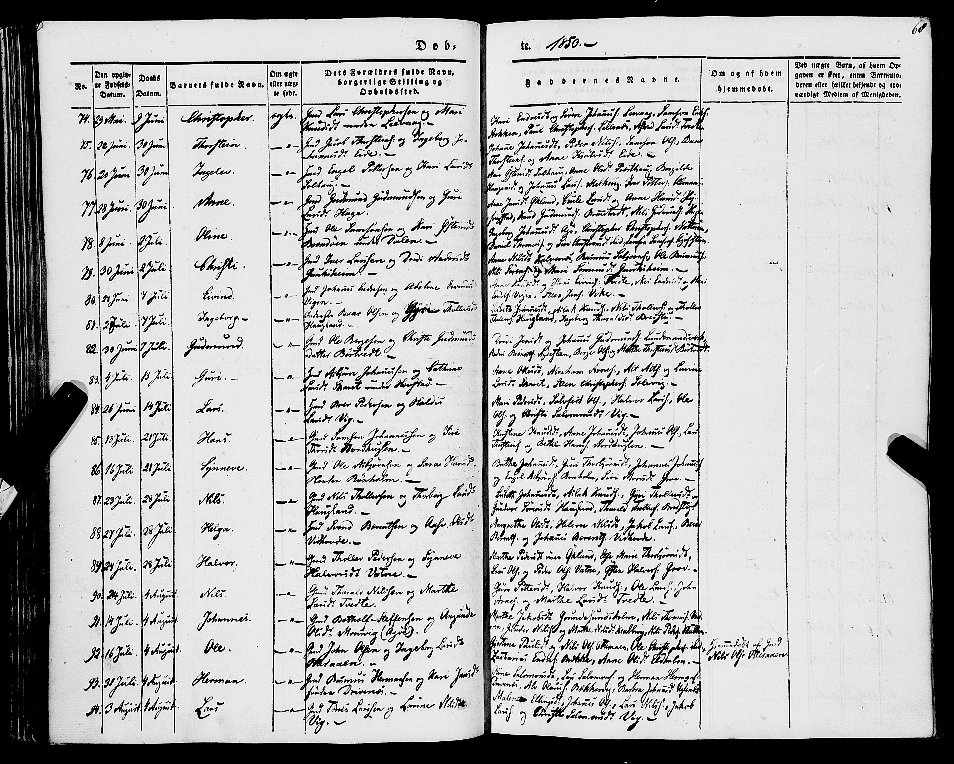 Stord sokneprestembete, AV/SAB-A-78201/H/Haa: Parish register (official) no. A 7, 1841-1861, p. 68