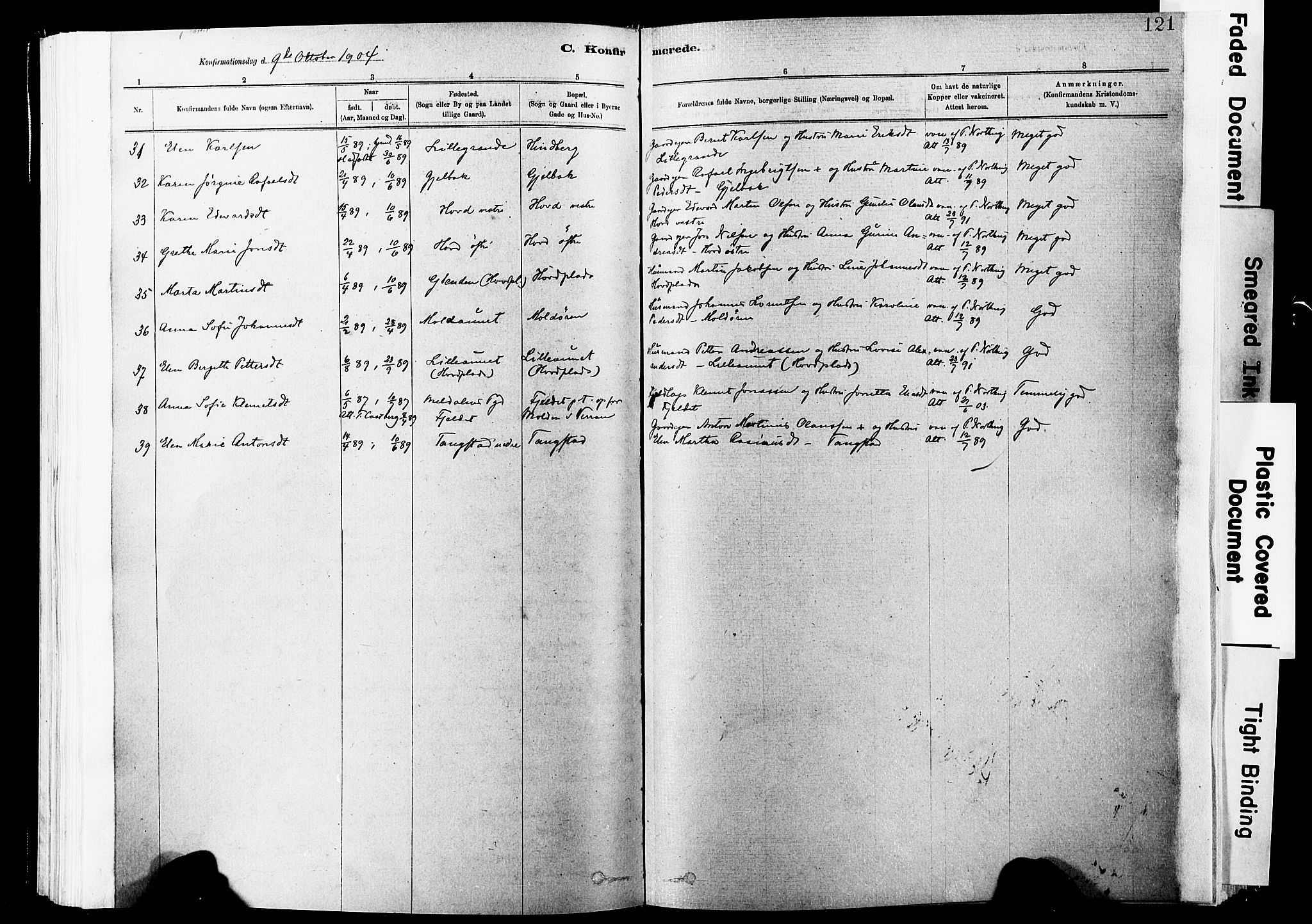 Ministerialprotokoller, klokkerbøker og fødselsregistre - Nord-Trøndelag, AV/SAT-A-1458/744/L0420: Parish register (official) no. 744A04, 1882-1904, p. 121