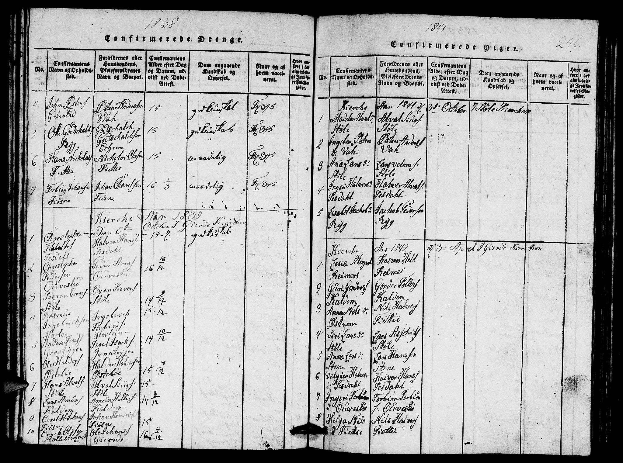 Etne sokneprestembete, SAB/A-75001/H/Hab: Parish register (copy) no. A 1, 1815-1849, p. 246
