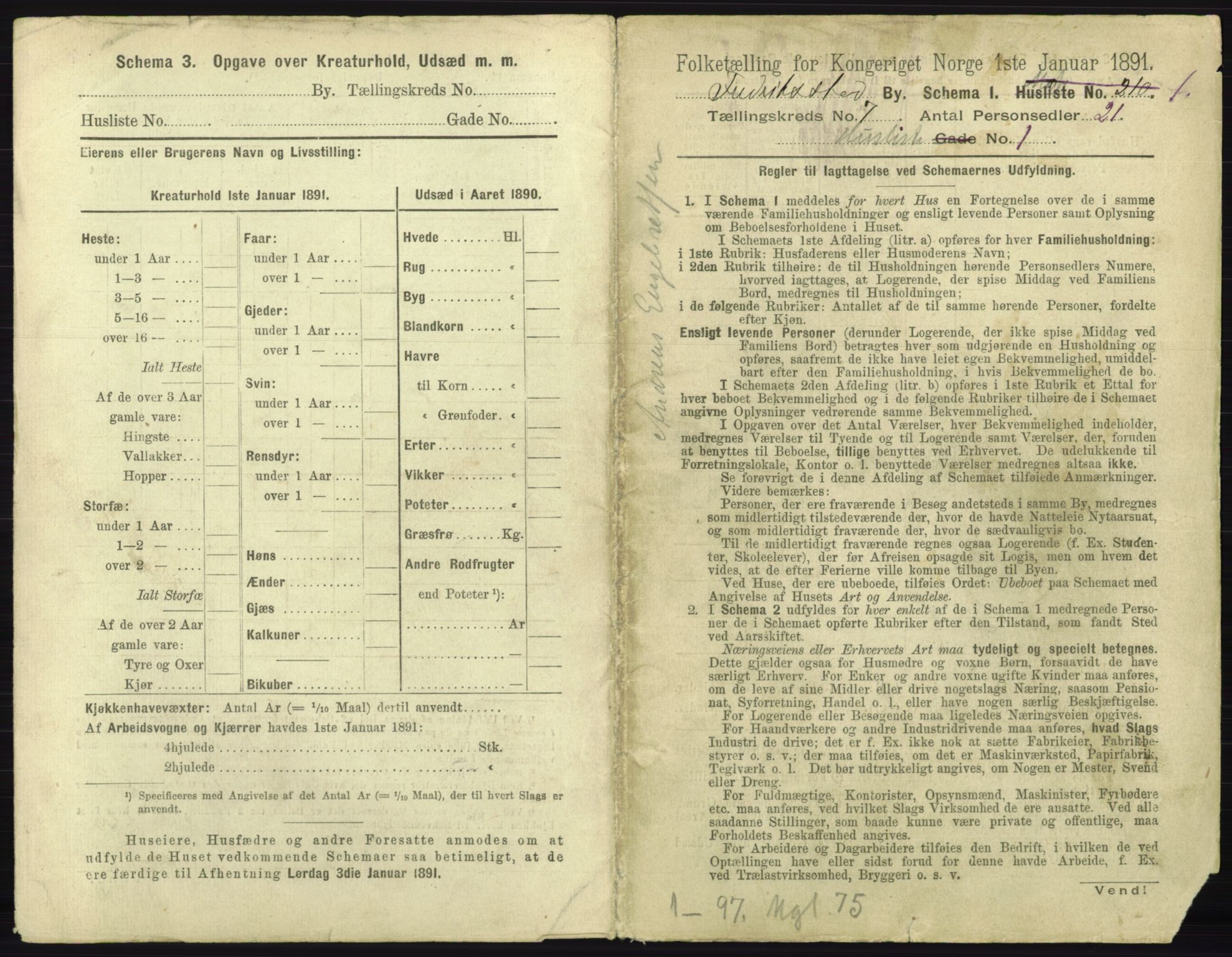 RA, 1891 census for 0103 Fredrikstad, 1891, p. 1322