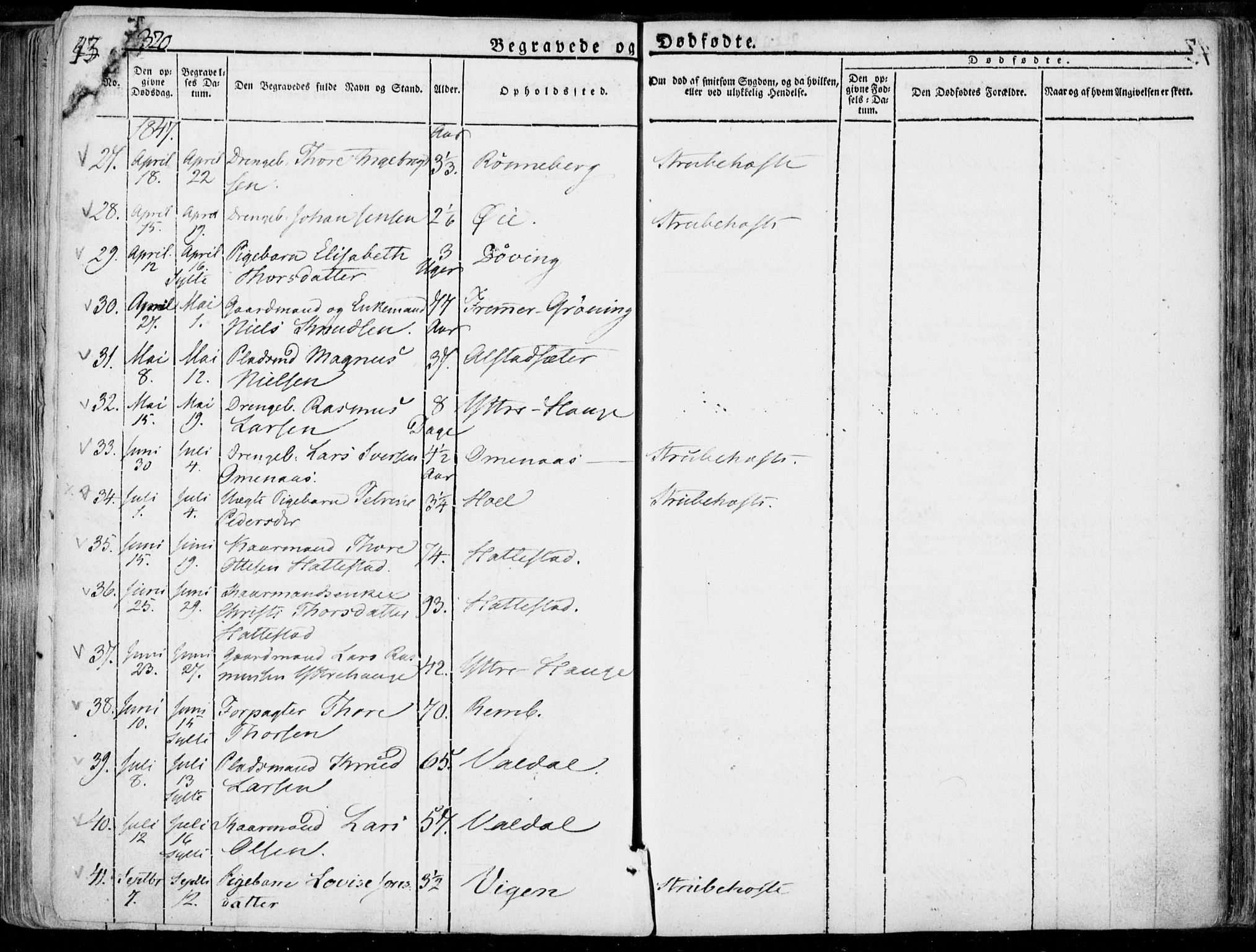 Ministerialprotokoller, klokkerbøker og fødselsregistre - Møre og Romsdal, SAT/A-1454/519/L0248: Parish register (official) no. 519A07, 1829-1860, p. 320