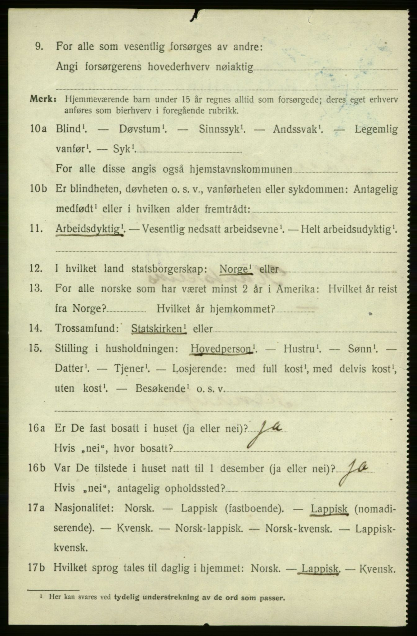 SATØ, 1920 census for Karasjok, 1920, p. 1625