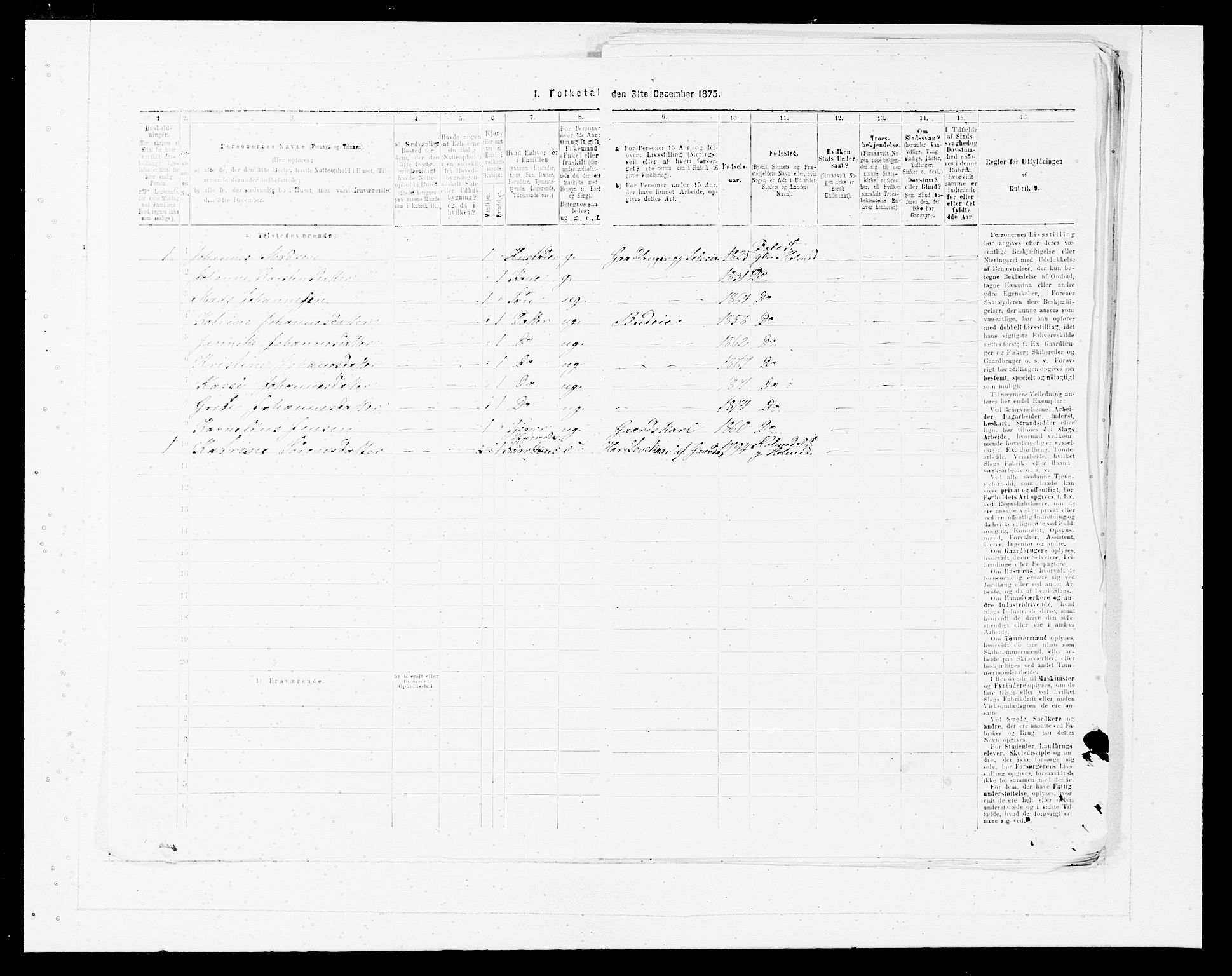 SAB, 1875 census for 1429P Ytre Holmedal, 1875, p. 471