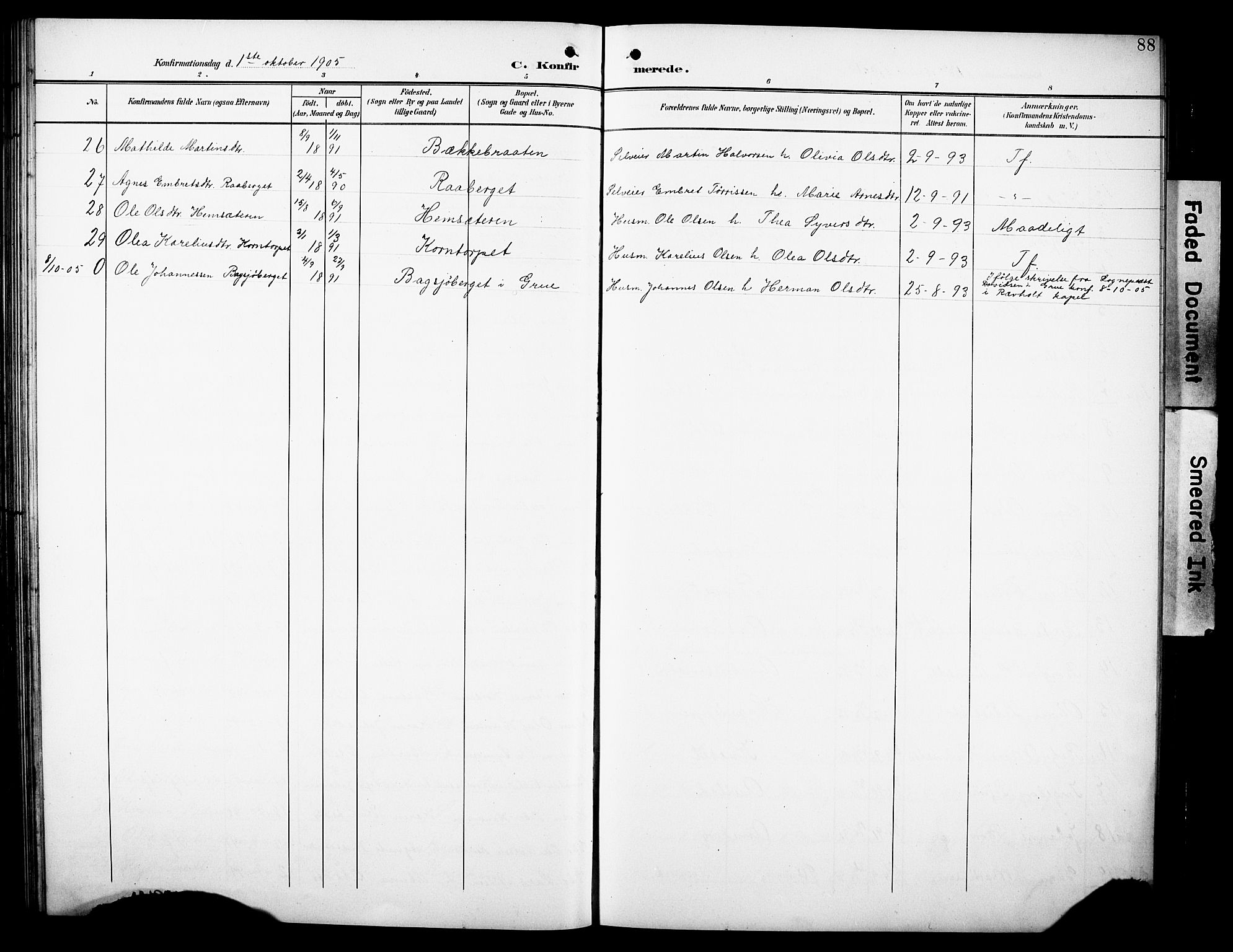 Hof prestekontor, SAH/PREST-038/H/Ha/Hab/L0005: Parish register (copy) no. 5, 1899-1916, p. 88