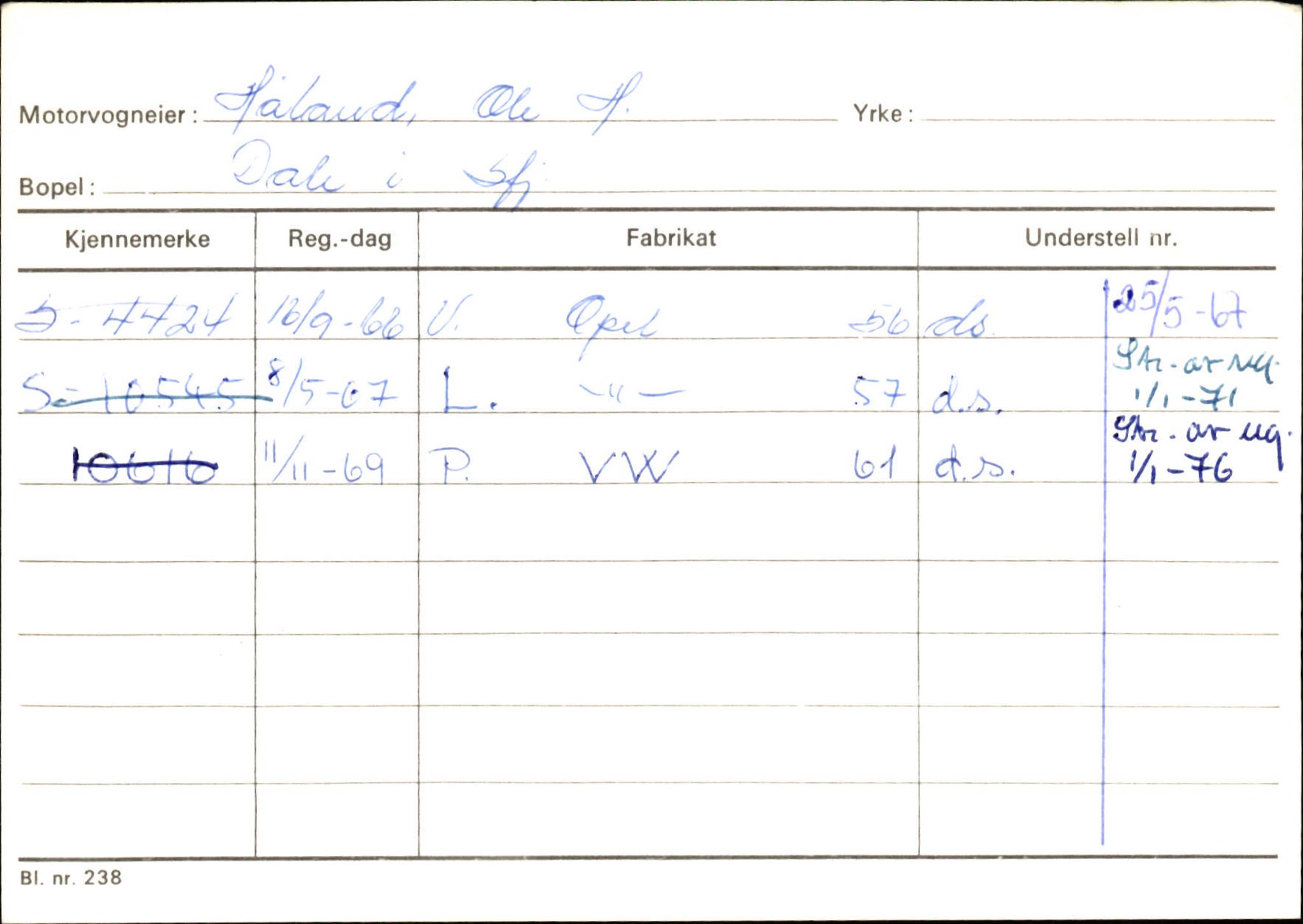 Statens vegvesen, Sogn og Fjordane vegkontor, AV/SAB-A-5301/4/F/L0125: Eigarregister Sogndal V-Å. Aurland A-Å. Fjaler A-N, 1945-1975, p. 2207