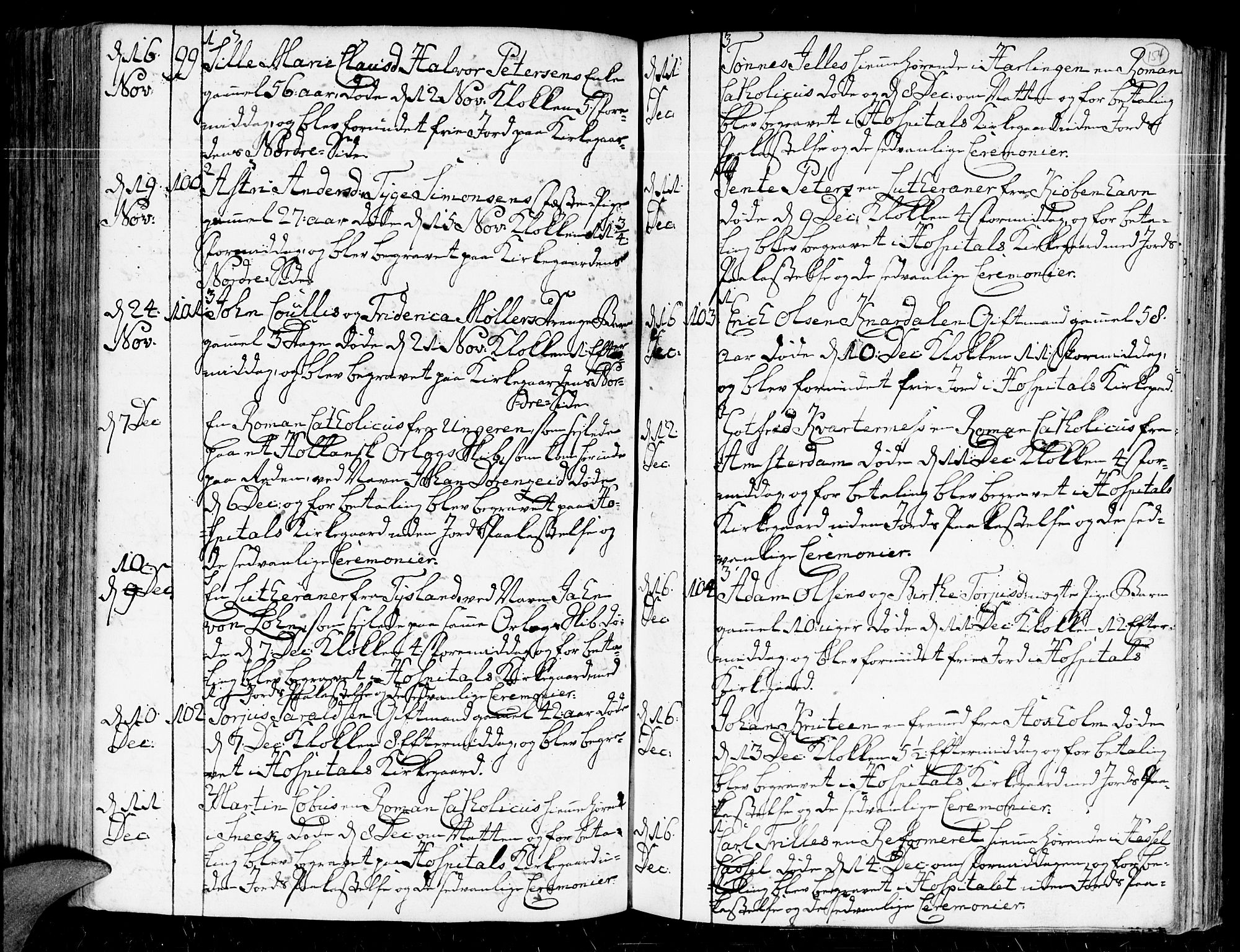 Kristiansand domprosti, AV/SAK-1112-0006/F/Fa/L0004: Parish register (official) no. A 4, 1762-1794, p. 154