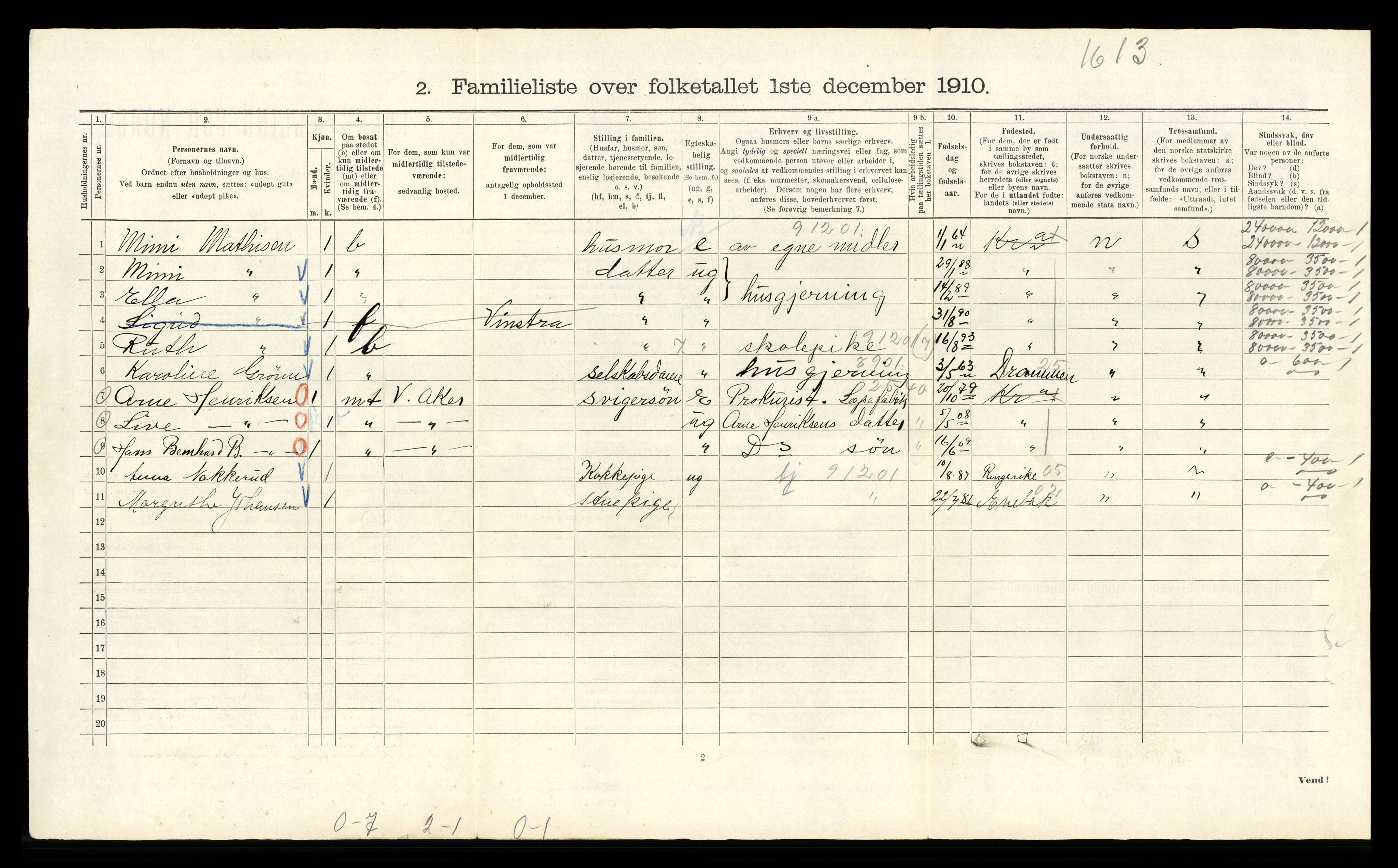 RA, 1910 census for Kristiania, 1910, p. 63926