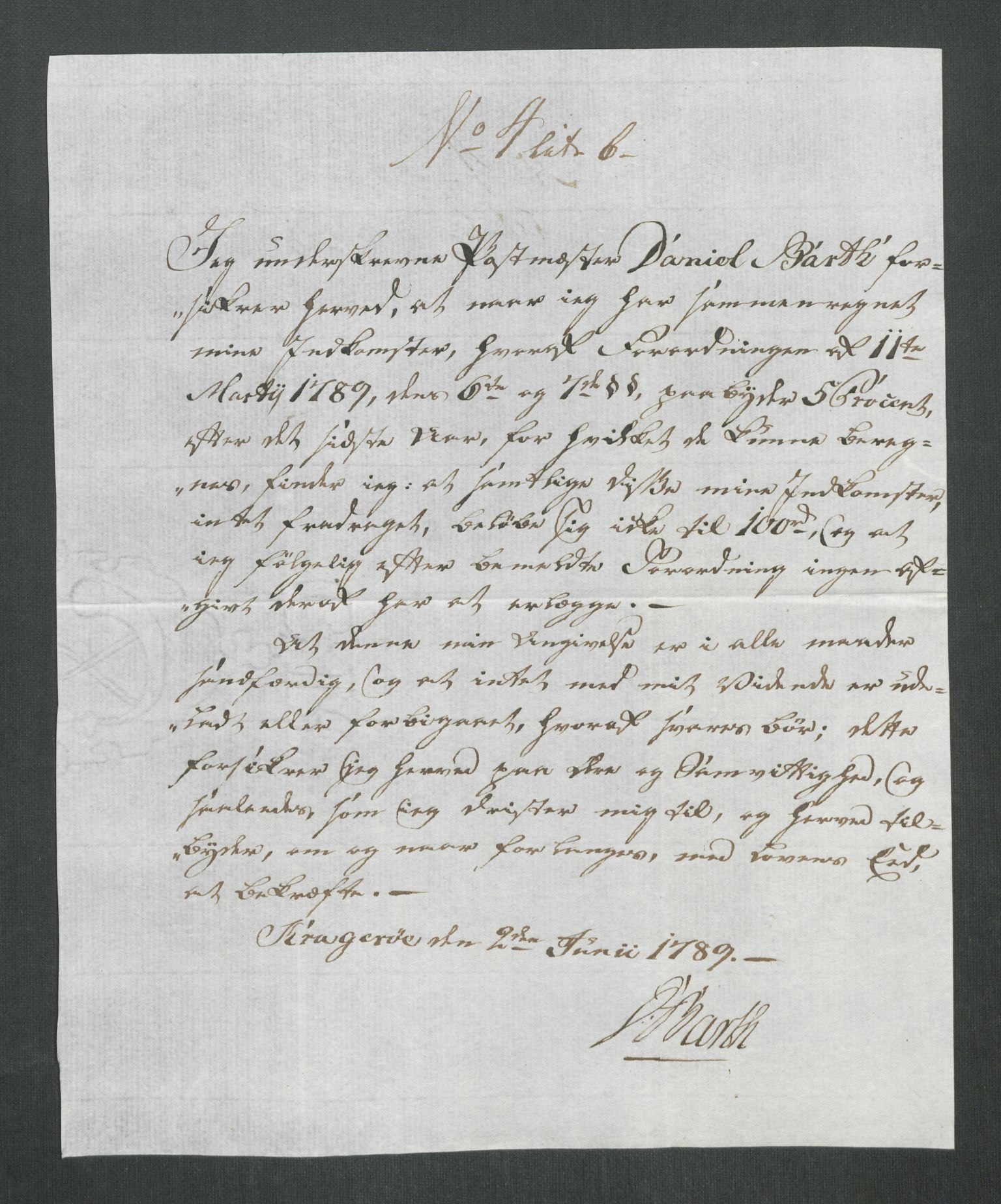 Rentekammeret inntil 1814, Reviderte regnskaper, Mindre regnskaper, AV/RA-EA-4068/Rf/Rfe/L0020: Kongsberg, Kragerø, Larvik, 1789, p. 222