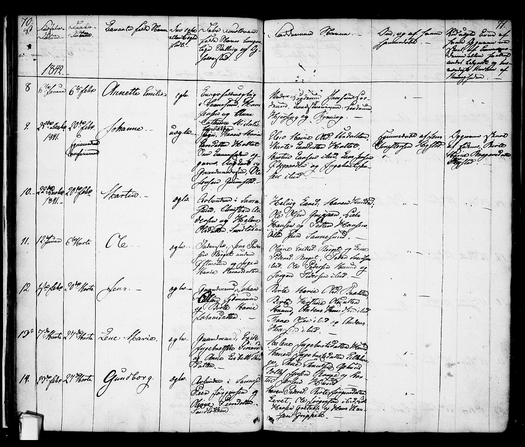 Borge prestekontor Kirkebøker, SAO/A-10903/F/Fa/L0004: Parish register (official) no. I 4, 1836-1848, p. 70-71