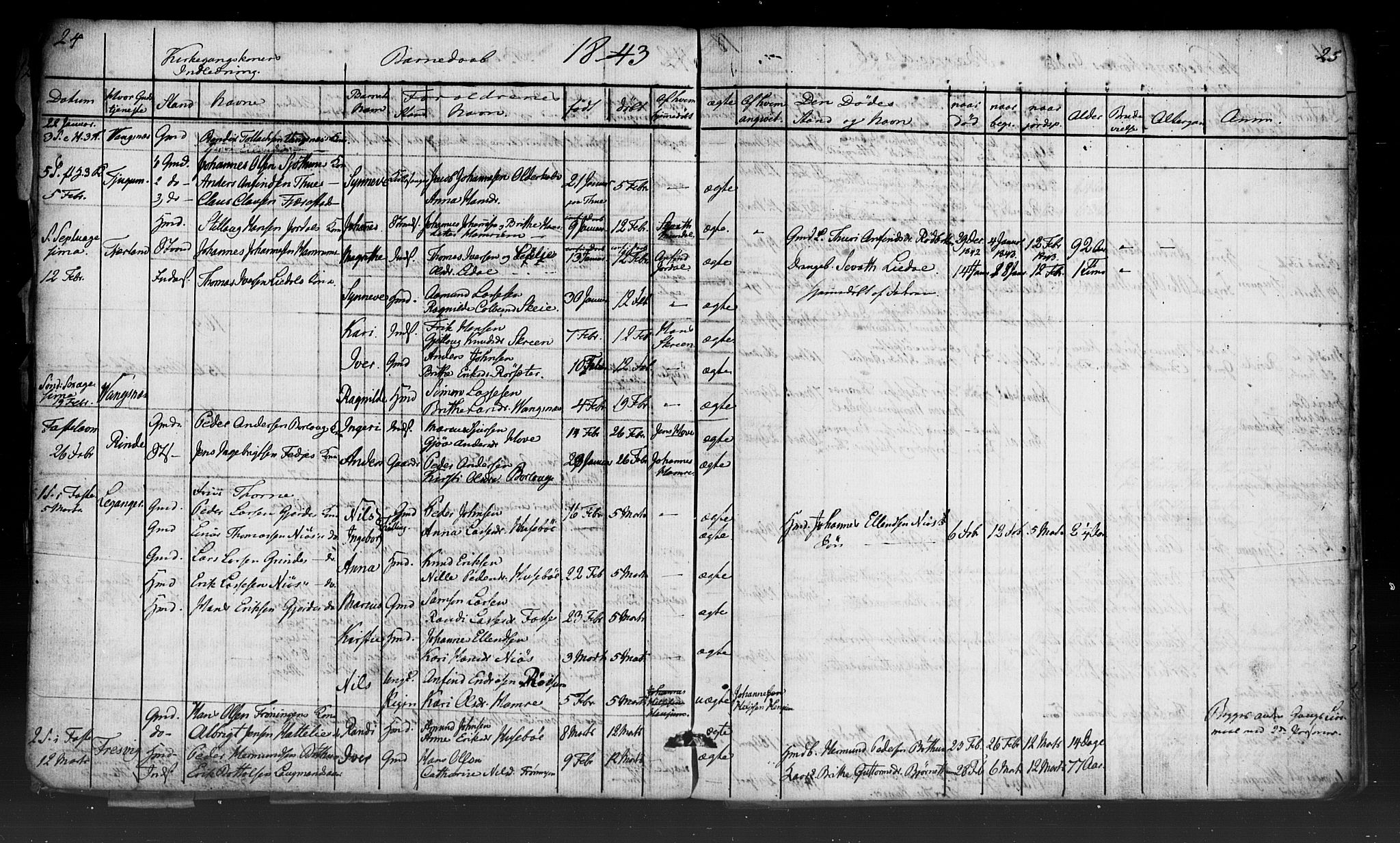 Leikanger sokneprestembete, AV/SAB-A-81001: Curate's parish register no. A 2, 1840-1847, p. 24-25