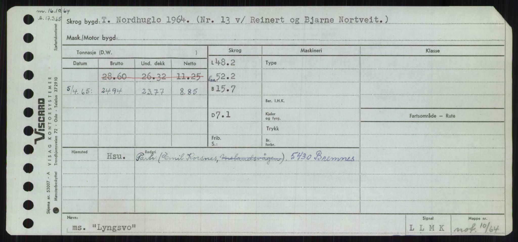 Sjøfartsdirektoratet med forløpere, Skipsmålingen, RA/S-1627/H/Ha/L0003/0002: Fartøy, Hilm-Mar / Fartøy, Kom-Mar, p. 719