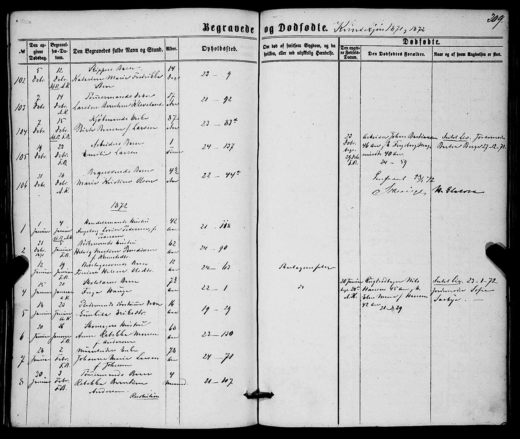 Korskirken sokneprestembete, SAB/A-76101/H/Haa/L0045: Parish register (official) no. E 3, 1863-1875, p. 209