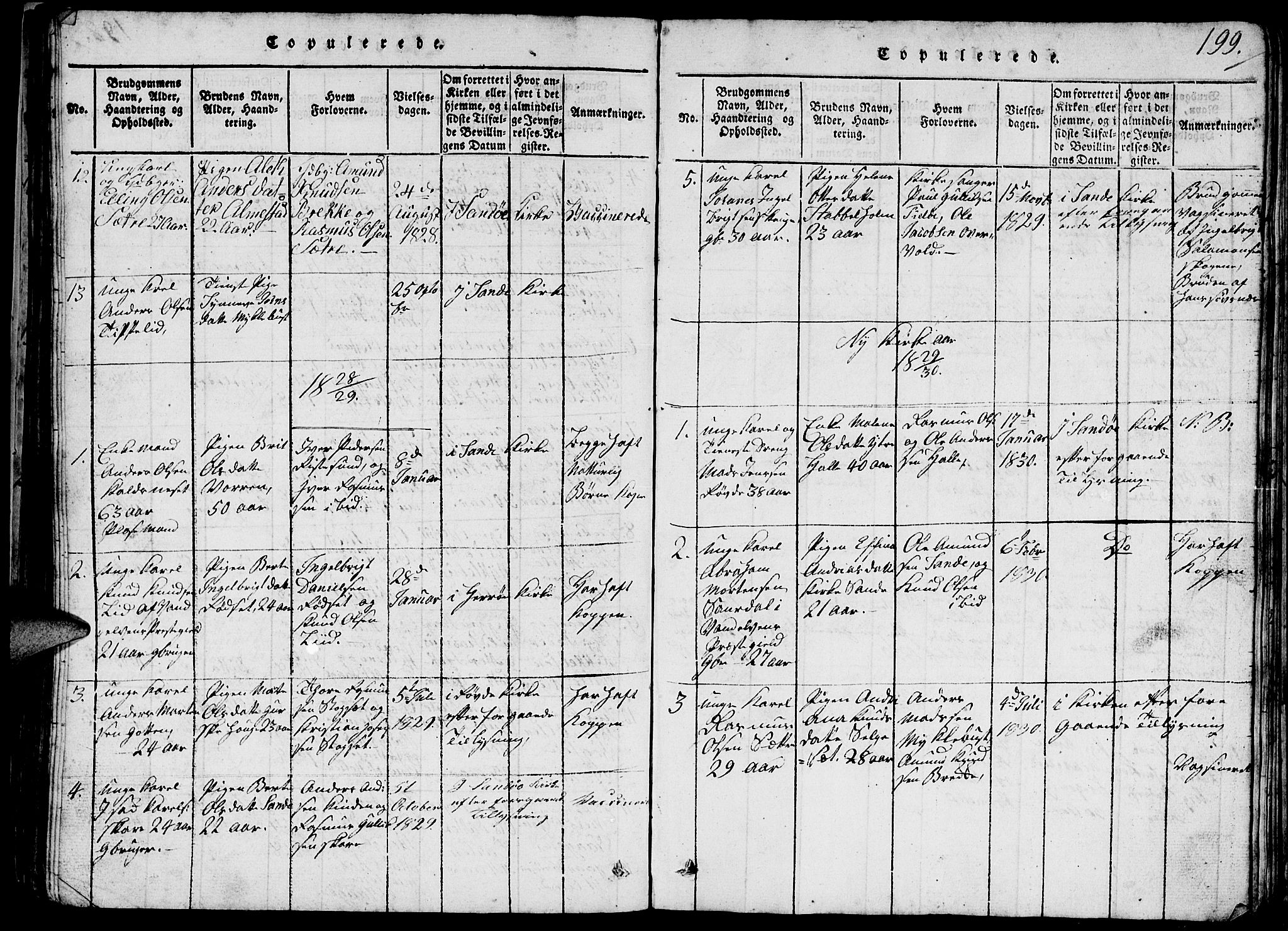 Ministerialprotokoller, klokkerbøker og fødselsregistre - Møre og Romsdal, SAT/A-1454/503/L0046: Parish register (copy) no. 503C01, 1816-1842, p. 199