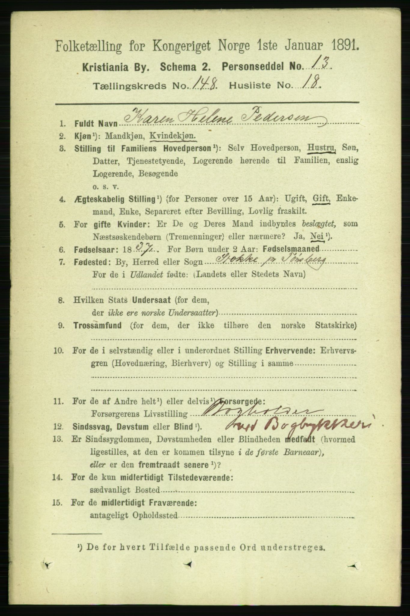 RA, 1891 census for 0301 Kristiania, 1891, p. 82541