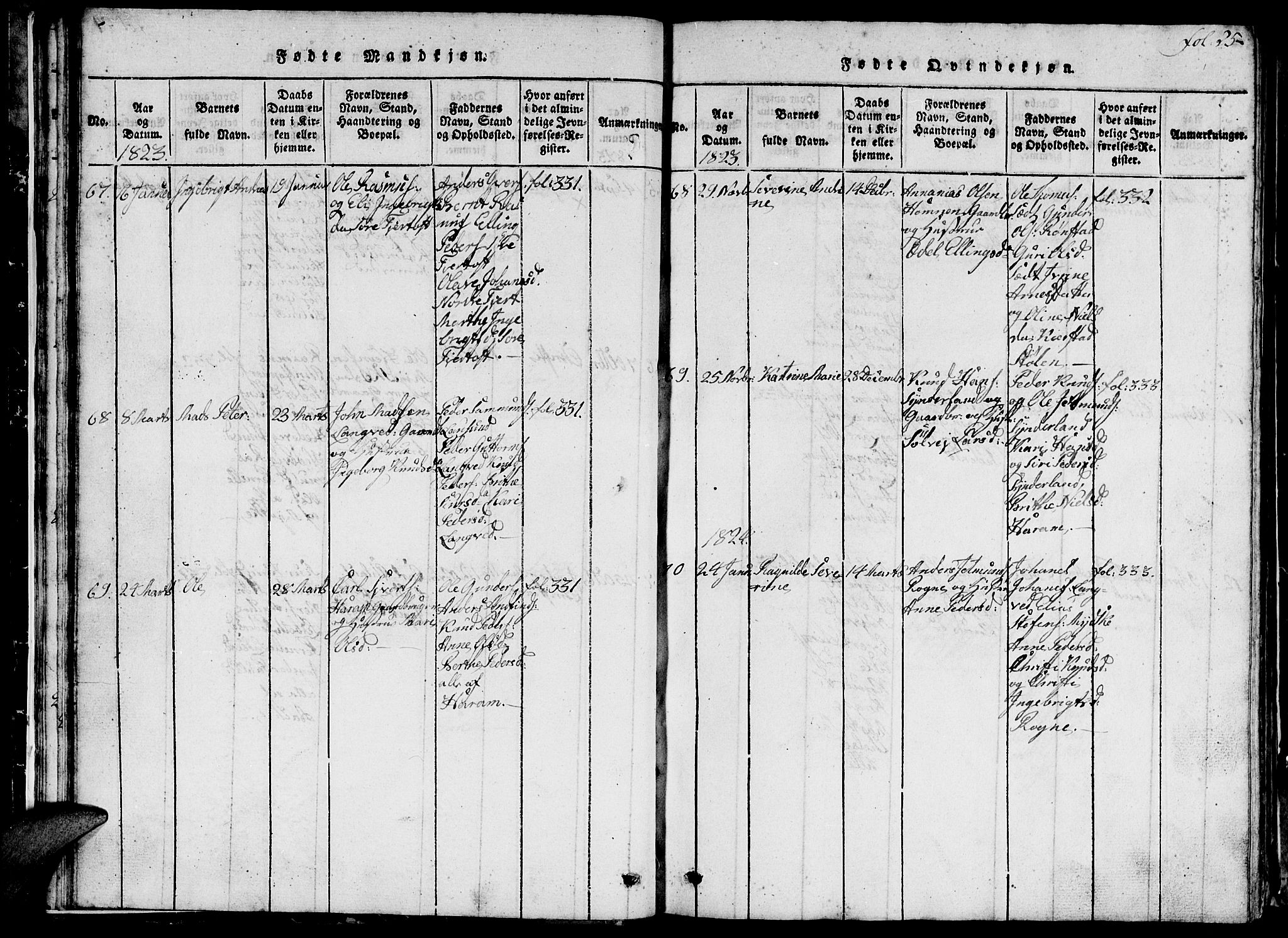 Ministerialprotokoller, klokkerbøker og fødselsregistre - Møre og Romsdal, SAT/A-1454/536/L0506: Parish register (copy) no. 536C01, 1818-1859, p. 25