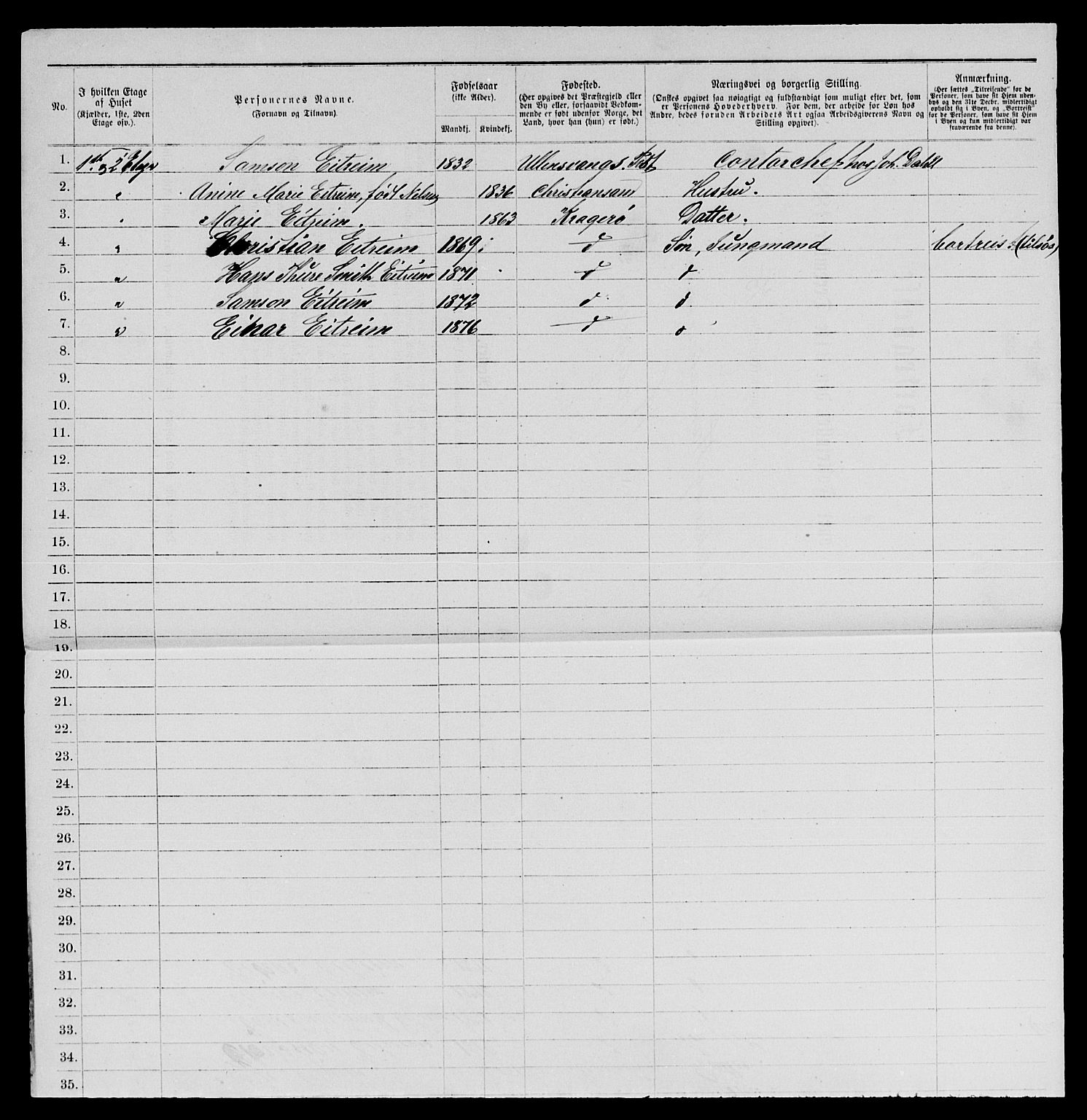 SAKO, 1885 census for 0801 Kragerø, 1885, p. 805