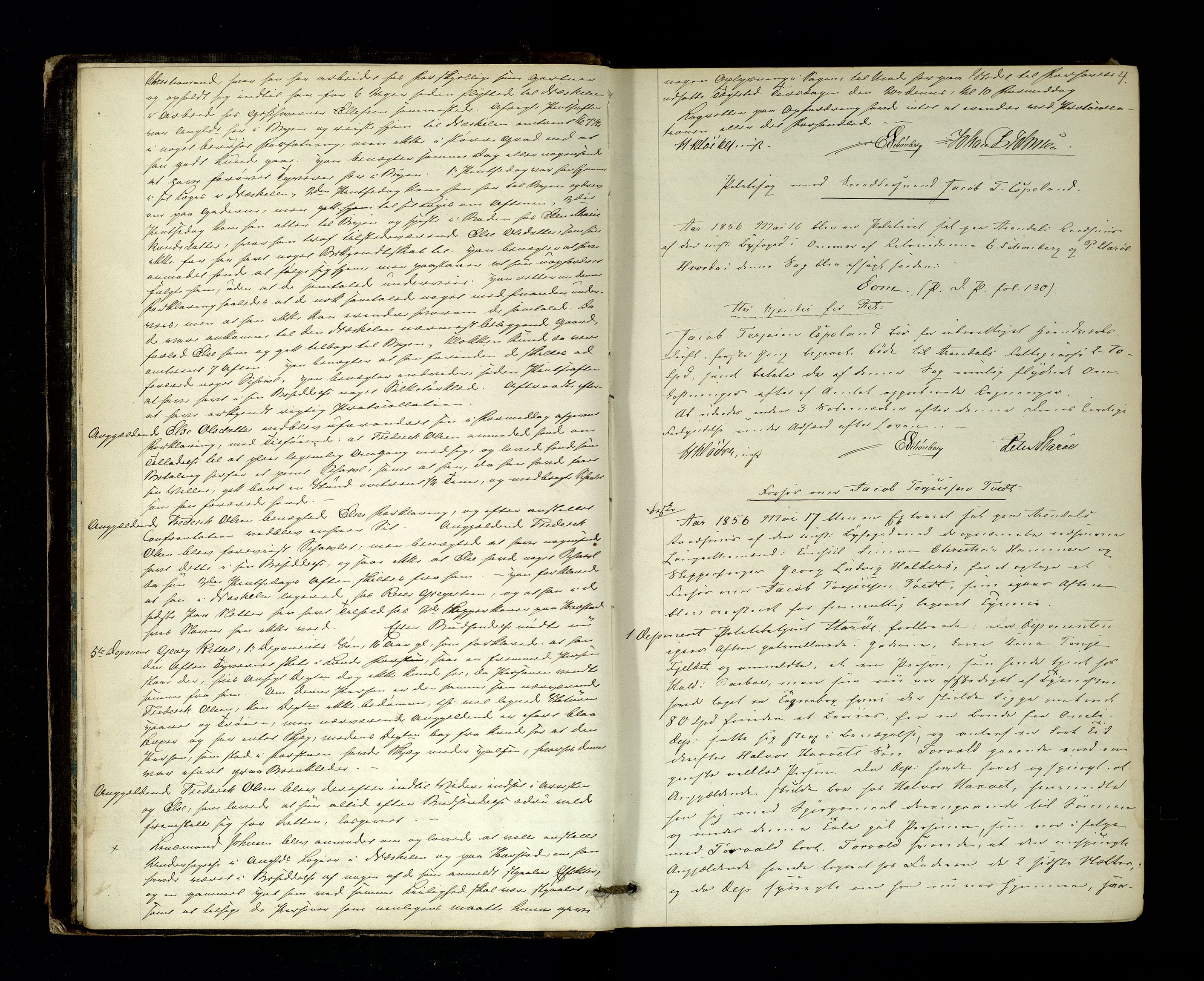 Arendal byfogd, AV/SAK-1222-0001/F/Fb/L0004: Ekstrarettsprotokoll, 1856-1864, p. 4
