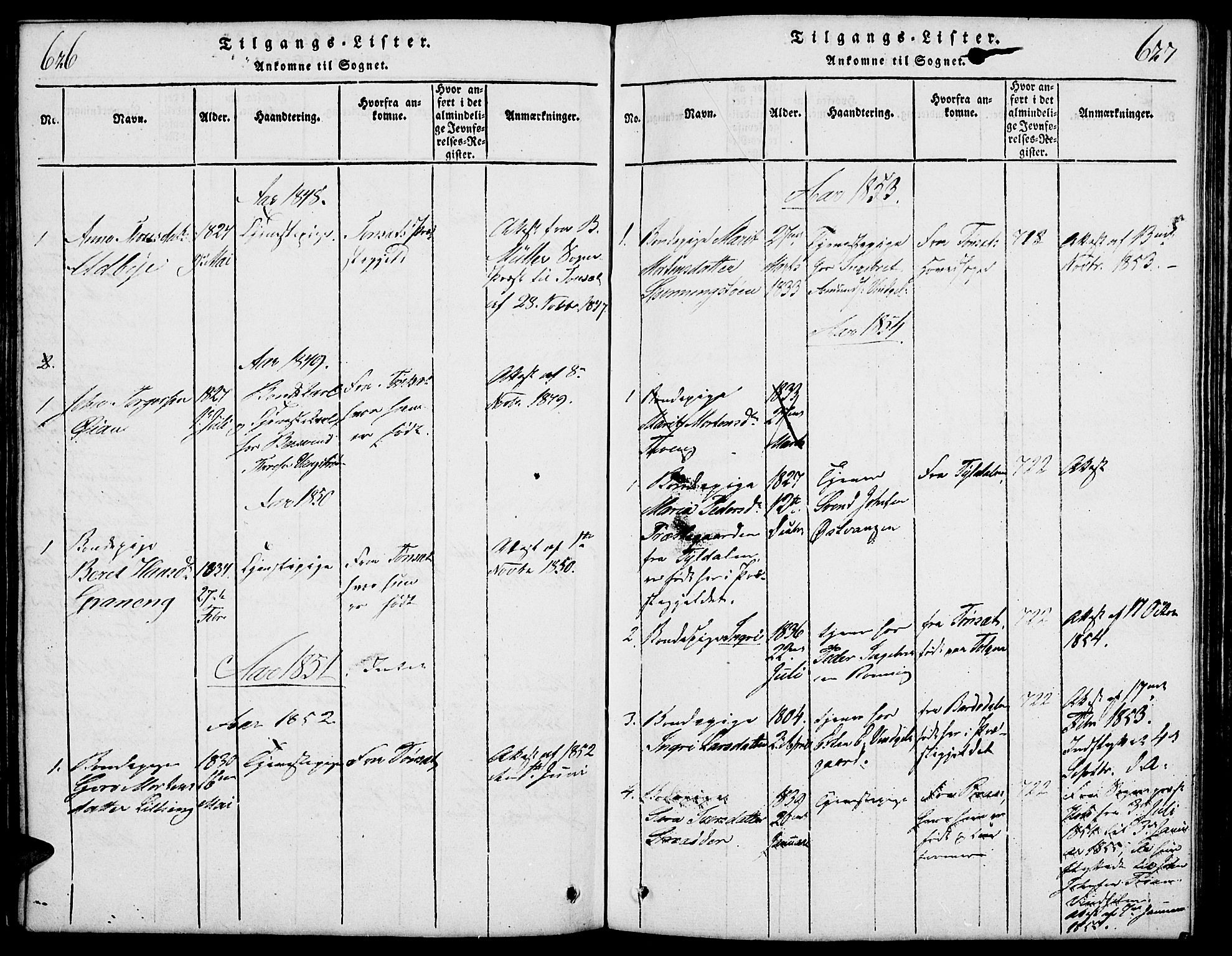 Tolga prestekontor, AV/SAH-PREST-062/L/L0003: Parish register (copy) no. 3, 1815-1862, p. 626-627