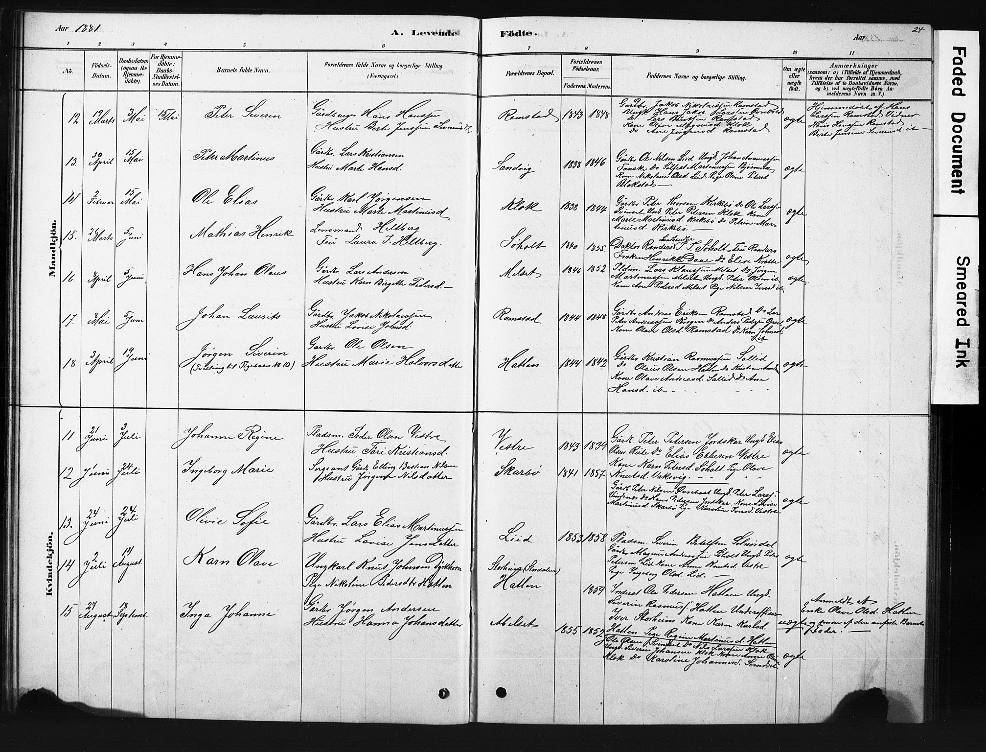 Ministerialprotokoller, klokkerbøker og fødselsregistre - Møre og Romsdal, AV/SAT-A-1454/522/L0326: Parish register (copy) no. 522C05, 1878-1890, p. 24