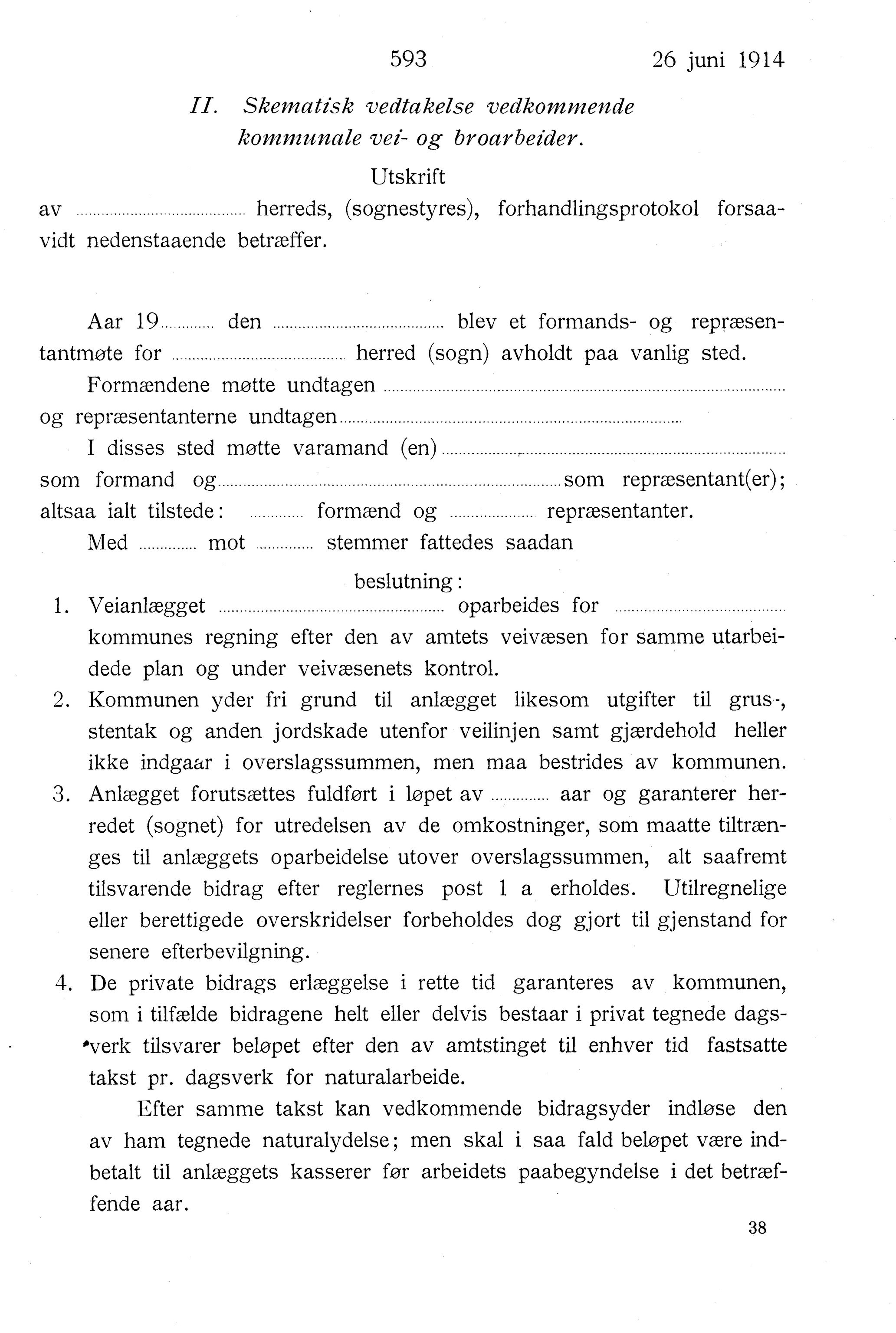 Nordland Fylkeskommune. Fylkestinget, AIN/NFK-17/176/A/Ac/L0037: Fylkestingsforhandlinger 1914, 1914