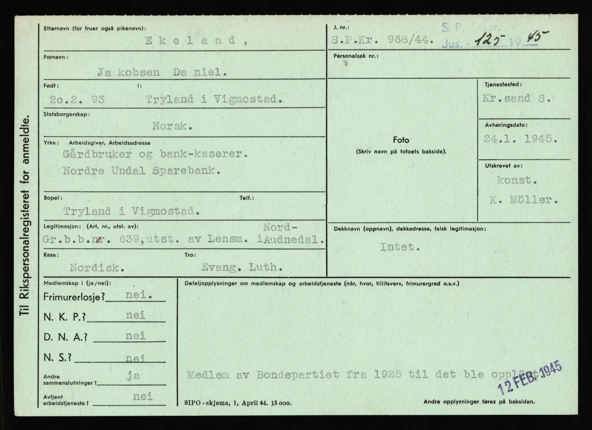 Statspolitiet - Hovedkontoret / Osloavdelingen, AV/RA-S-1329/C/Ca/L0004: Eid - funn av gjenstander	, 1943-1945, p. 387