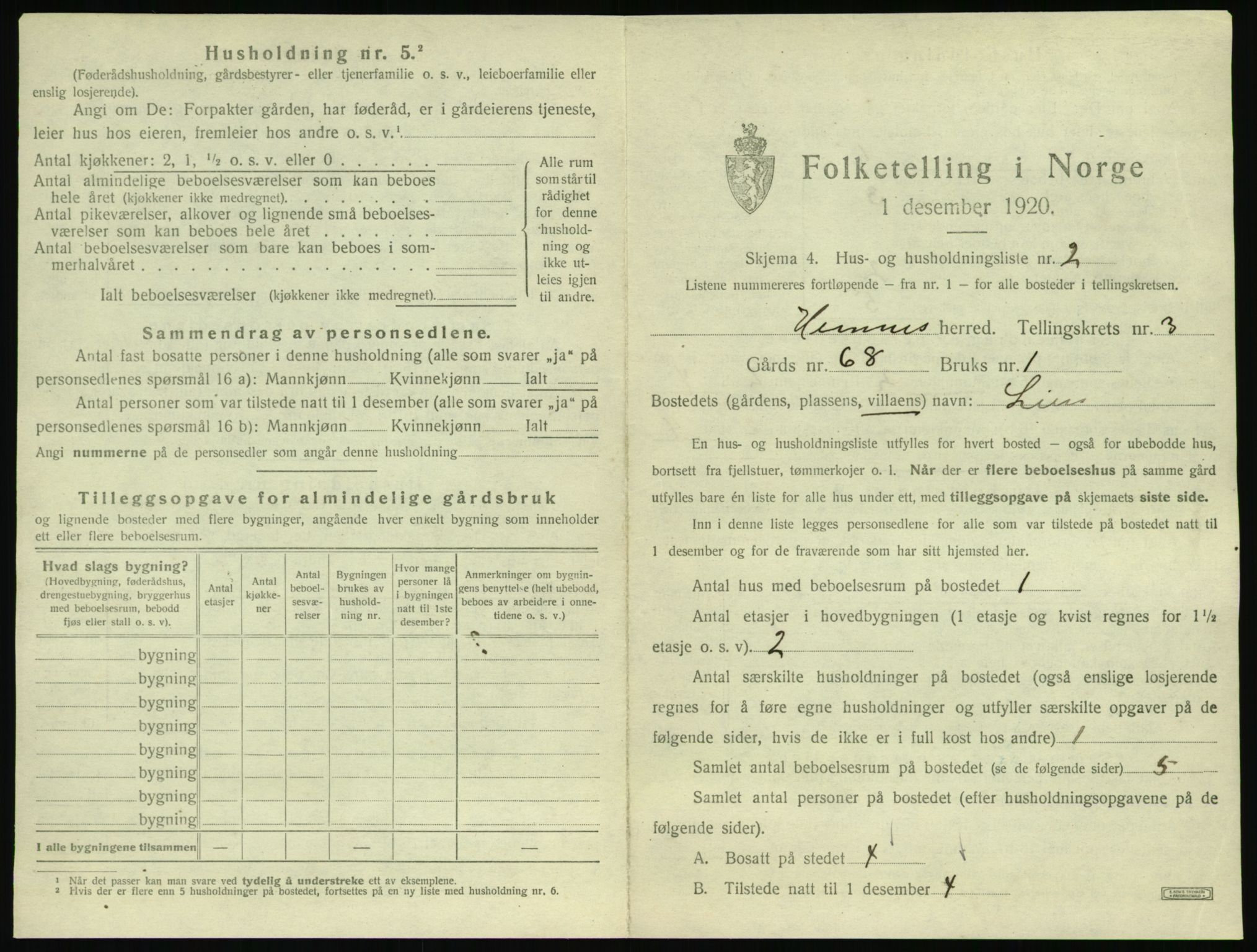 SAT, 1920 census for Hemnes, 1920, p. 614