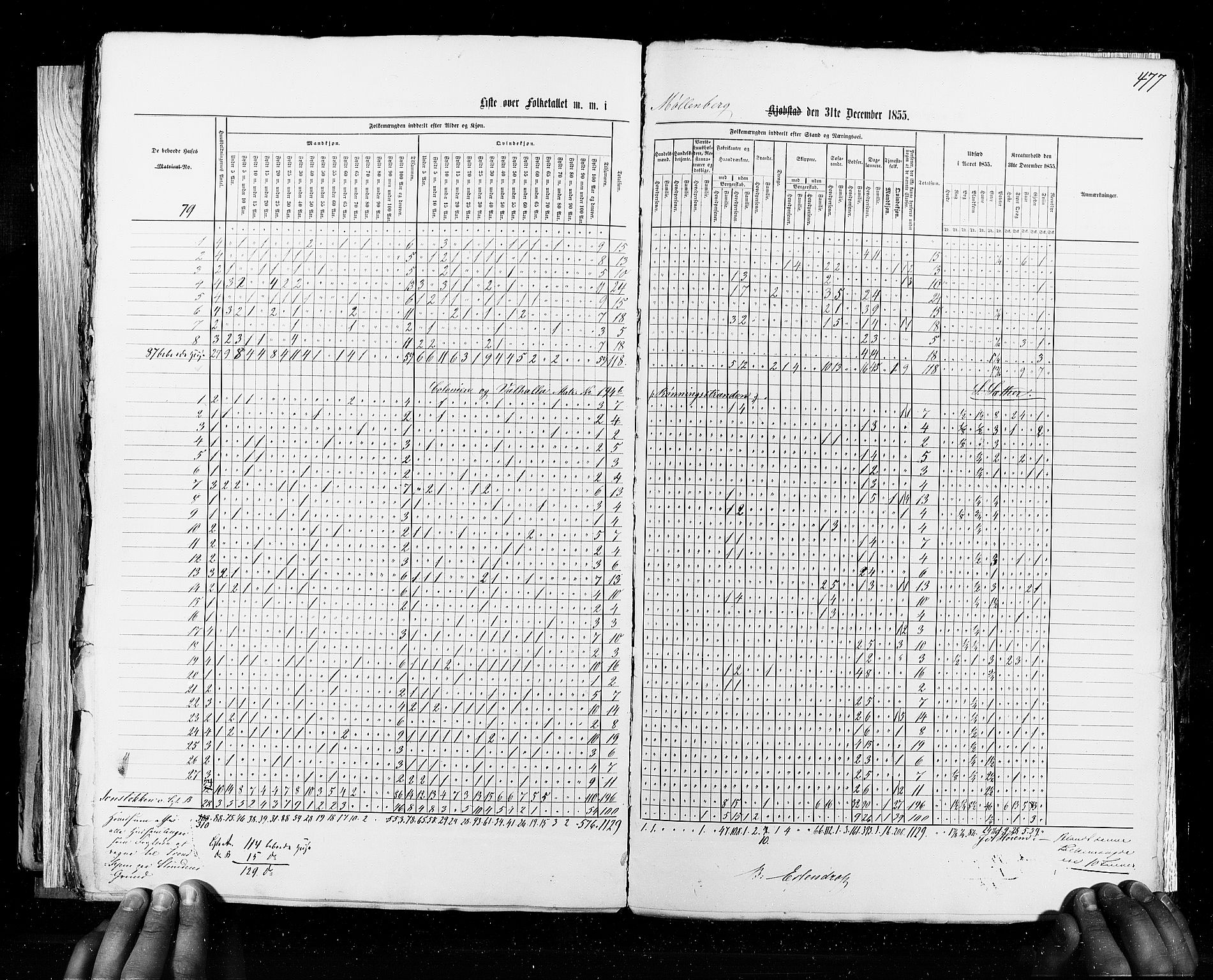 RA, Census 1855, vol. 8: Risør-Vadsø, 1855, p. 477