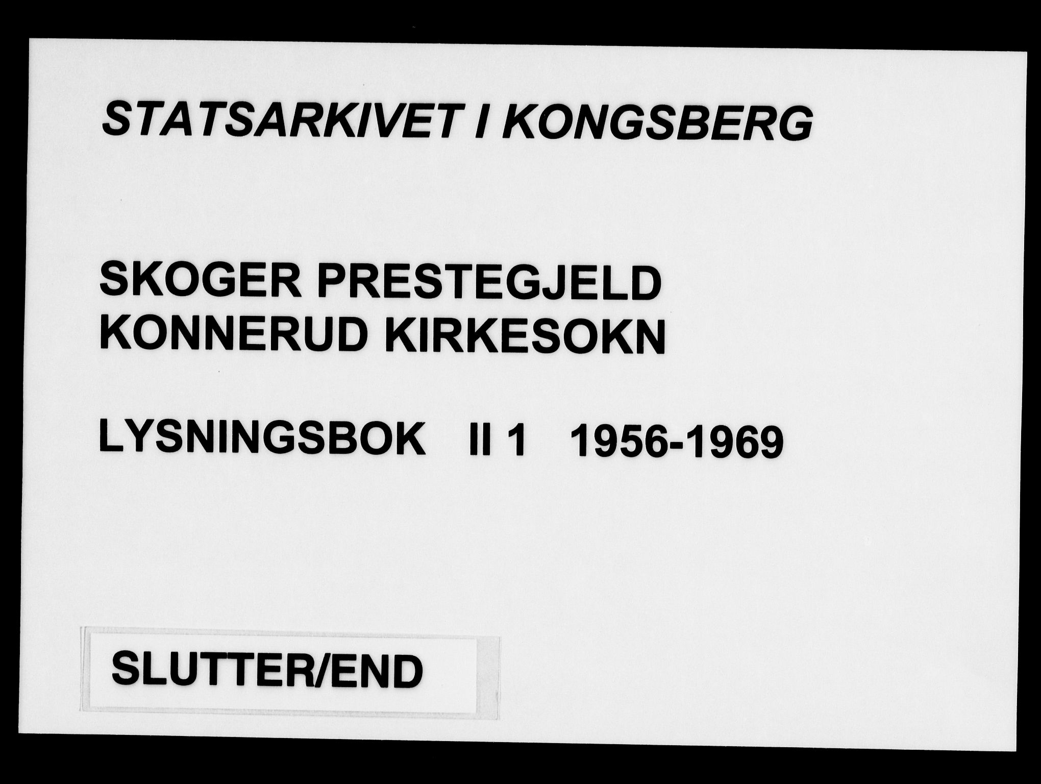 Skoger kirkebøker, SAKO/A-59/H/Hb/L0001: Banns register no. II 1, 1956-1969