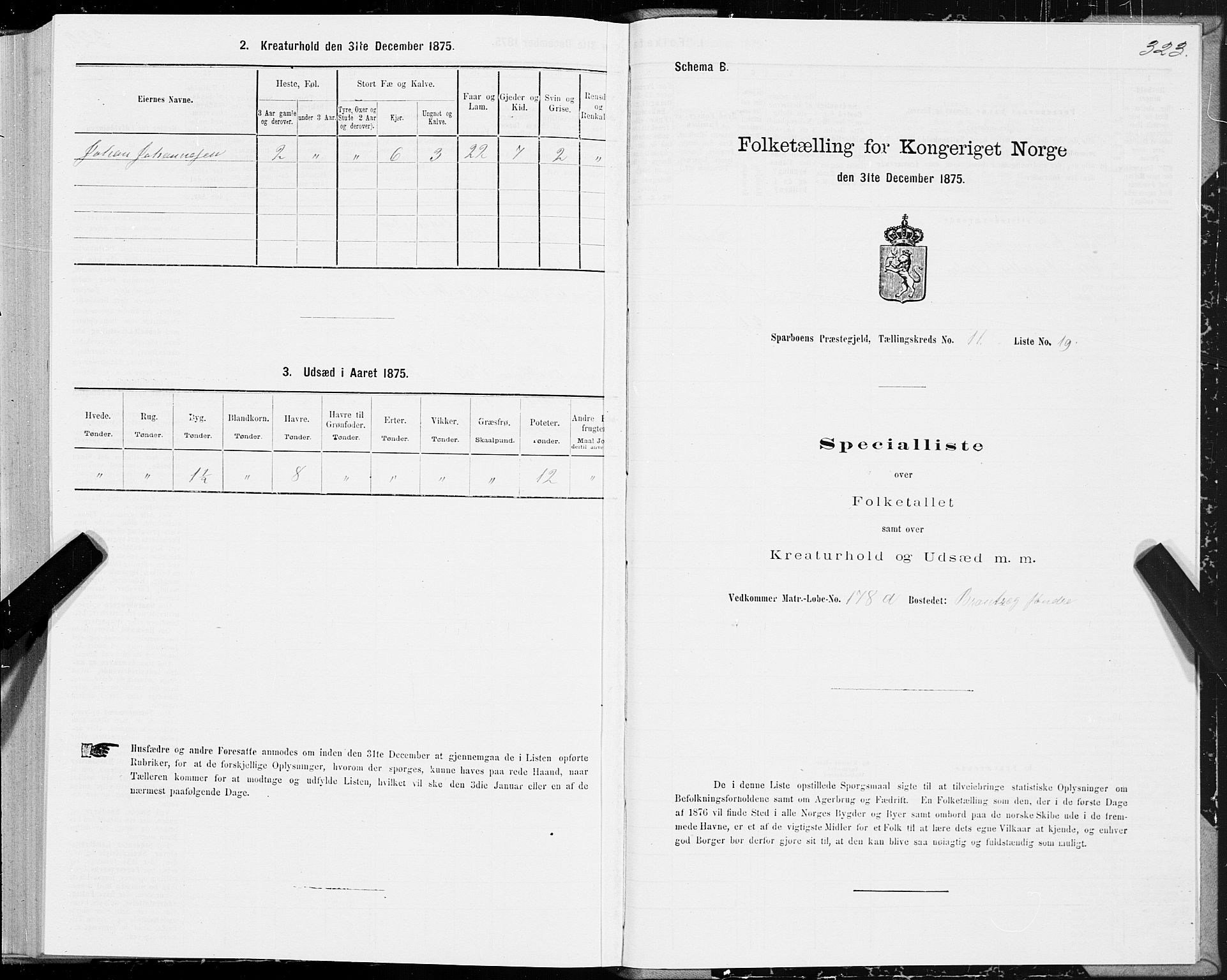 SAT, 1875 census for 1731P Sparbu, 1875, p. 4323