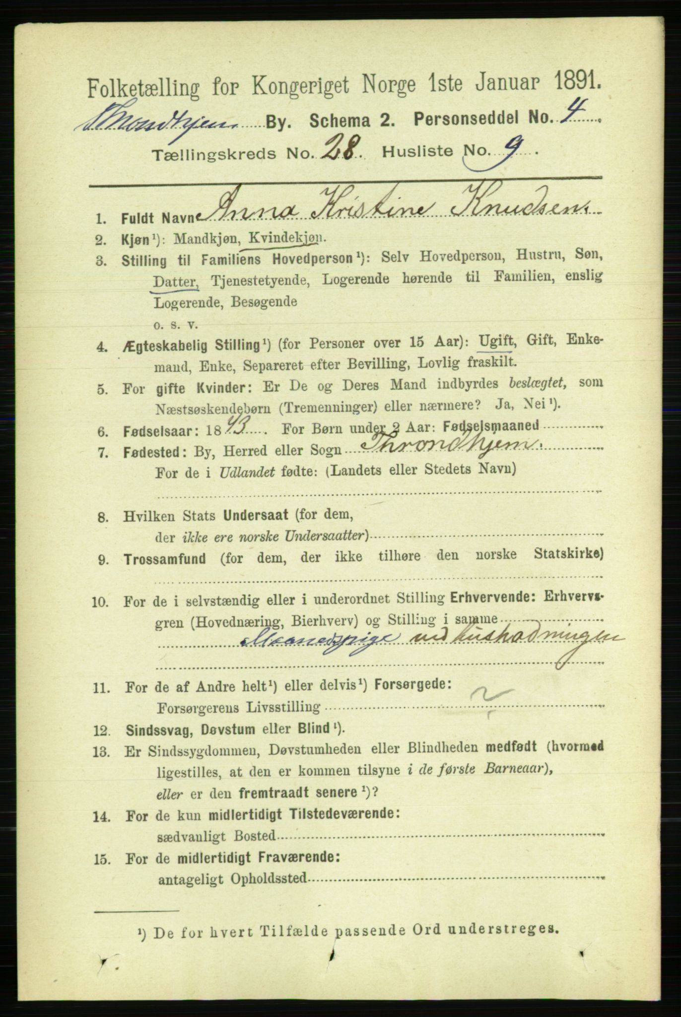 RA, 1891 census for 1601 Trondheim, 1891, p. 21083