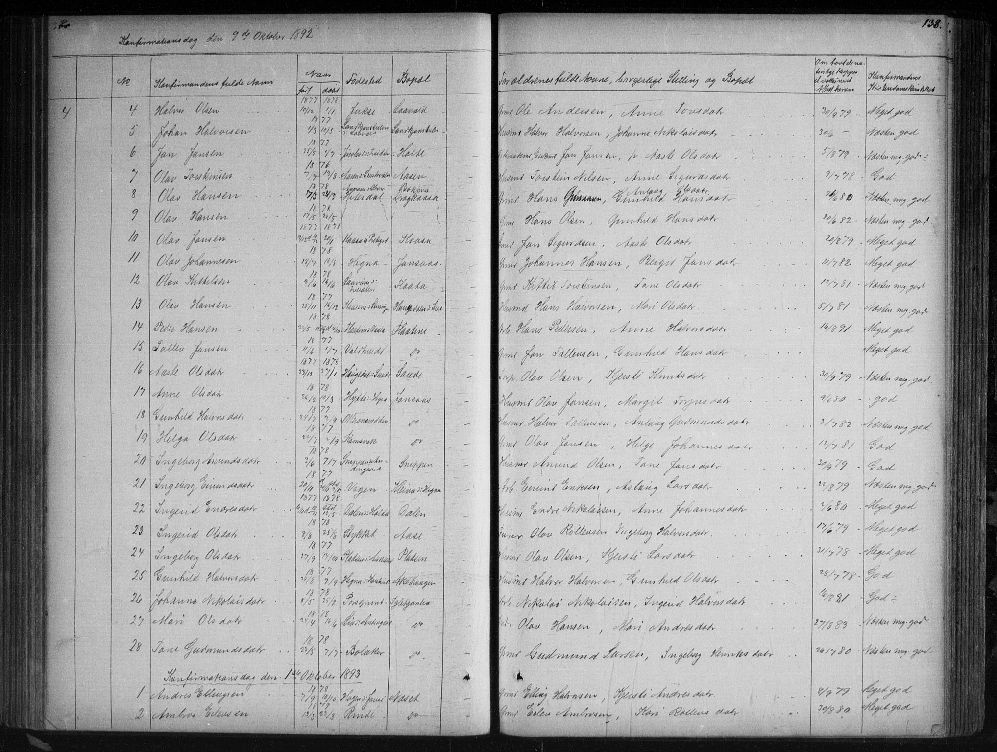 Sauherad kirkebøker, AV/SAKO-A-298/G/Ga/L0003: Parish register (copy) no. I 3, 1866-1905, p. 138
