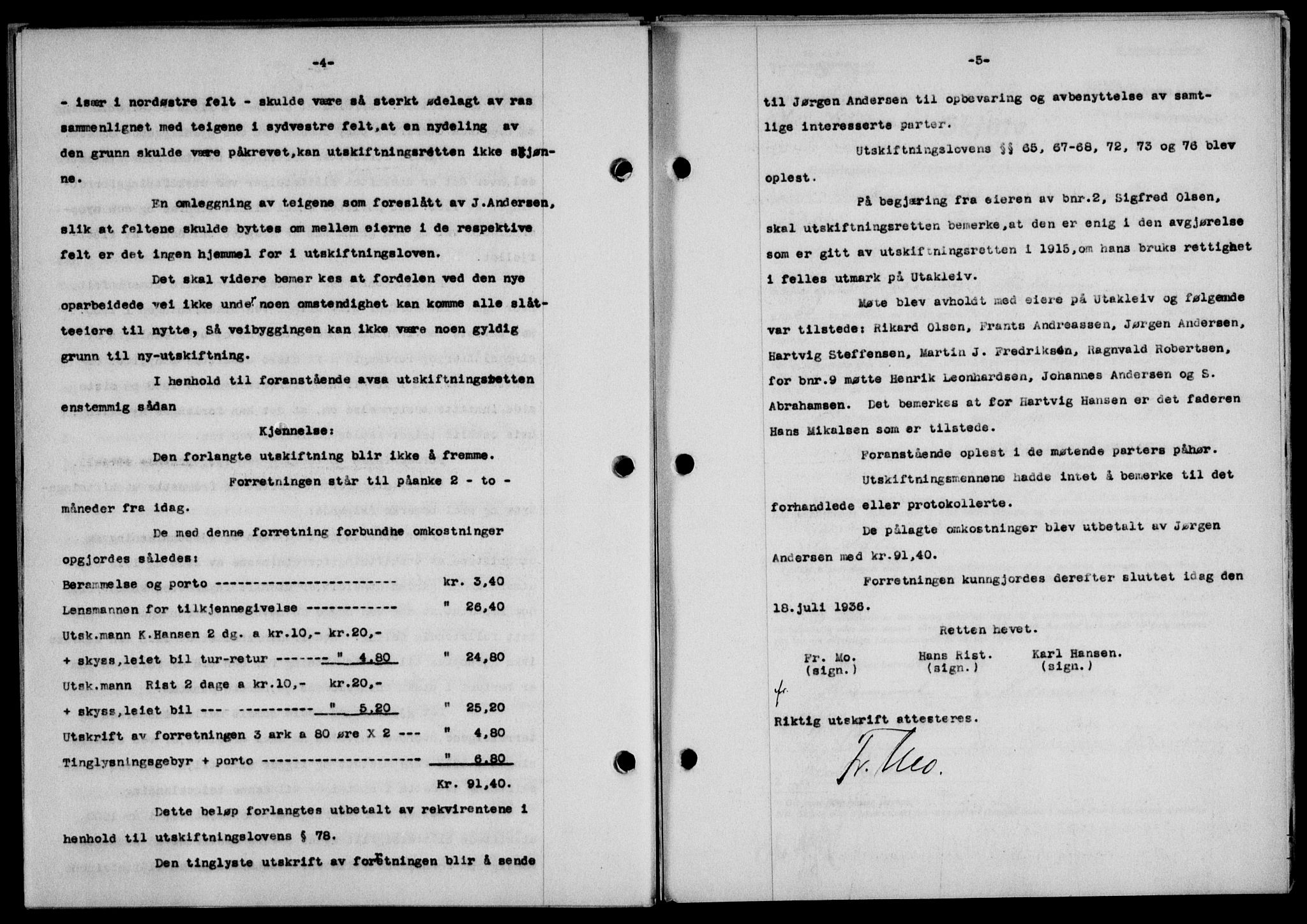 Lofoten sorenskriveri, SAT/A-0017/1/2/2C/L0001a: Mortgage book no. 1a, 1936-1937, Diary no: : 2294/1936