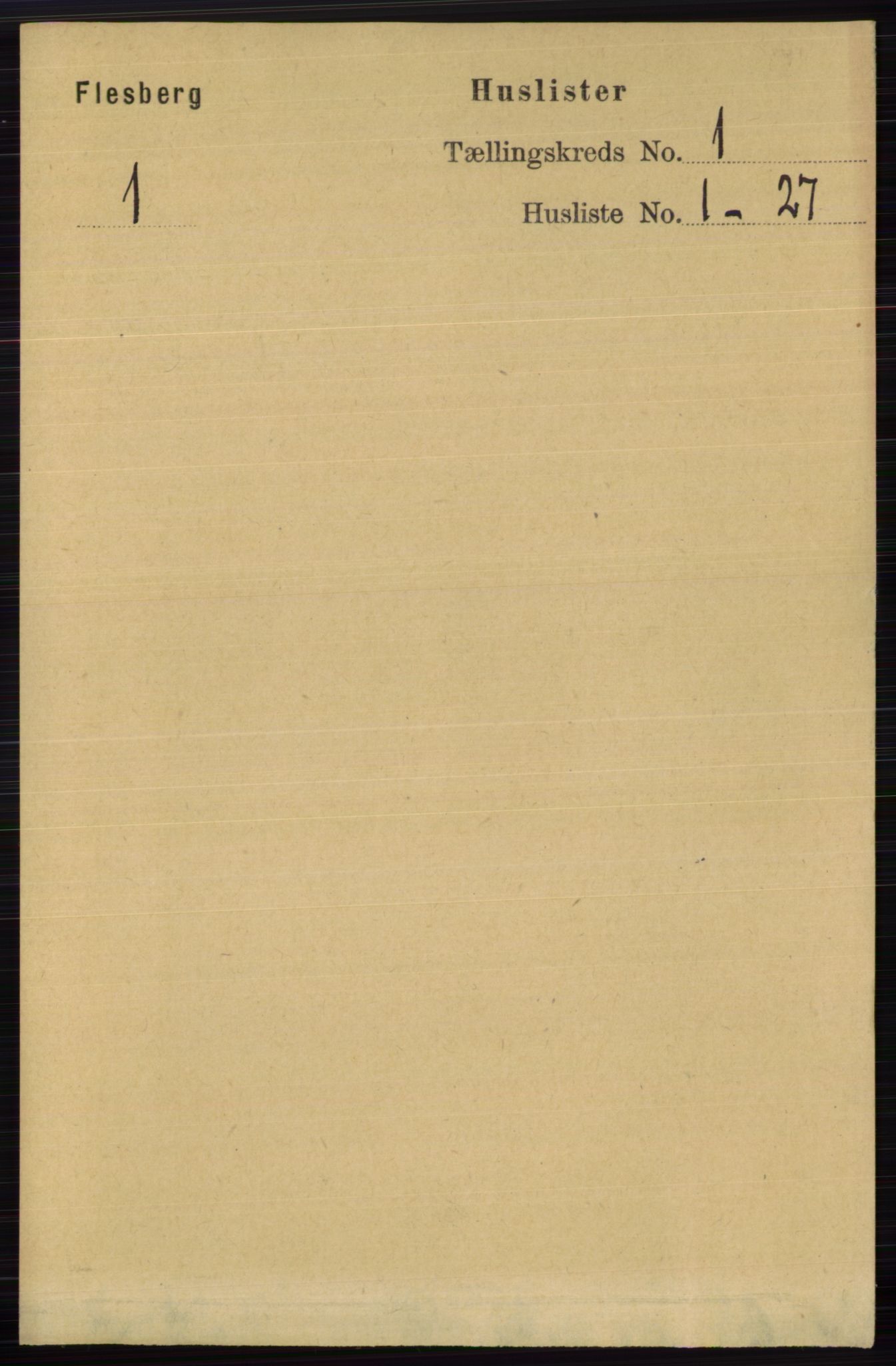 RA, 1891 census for 0631 Flesberg, 1891, p. 43