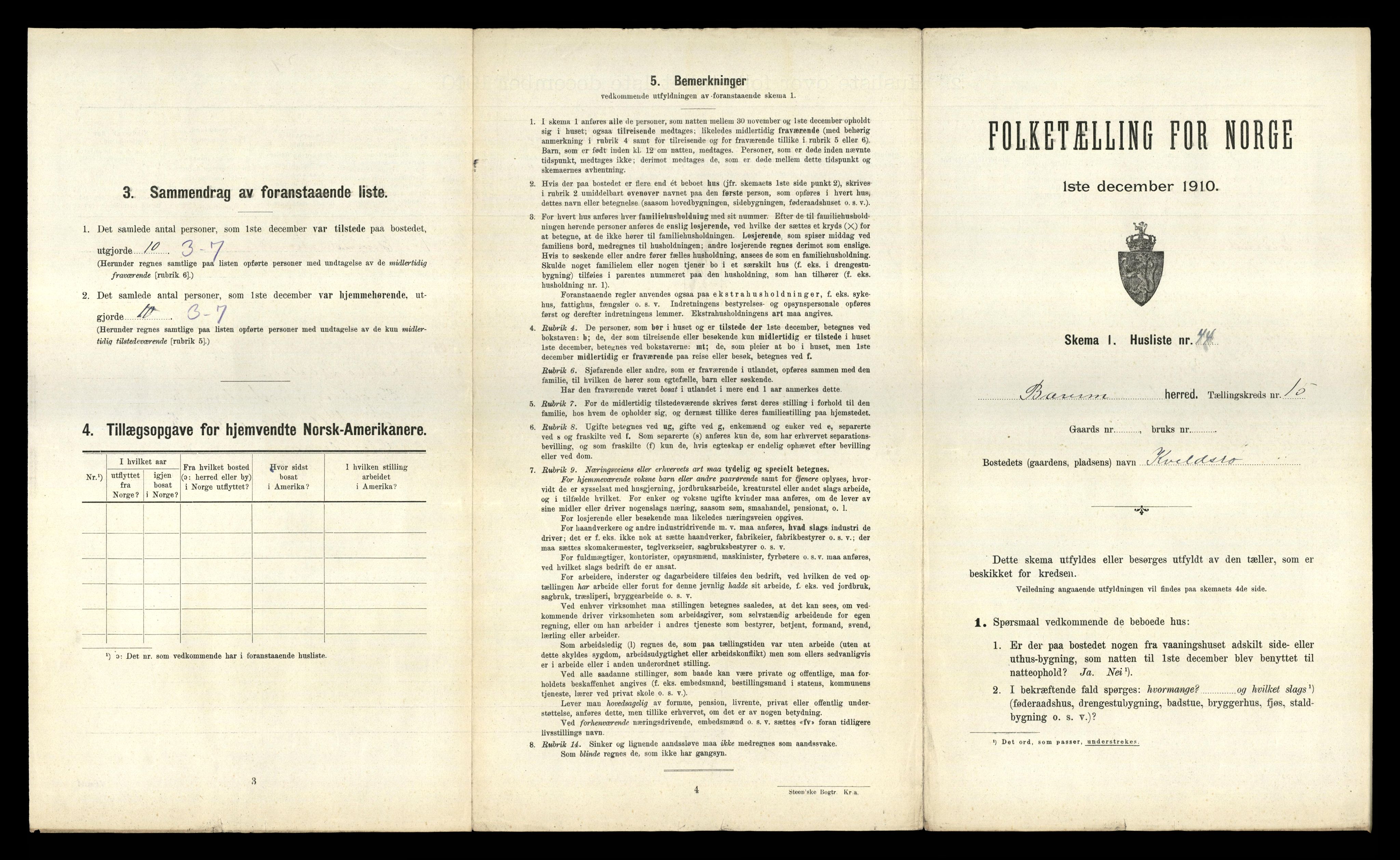 RA, 1910 census for Bærum, 1910, p. 2389