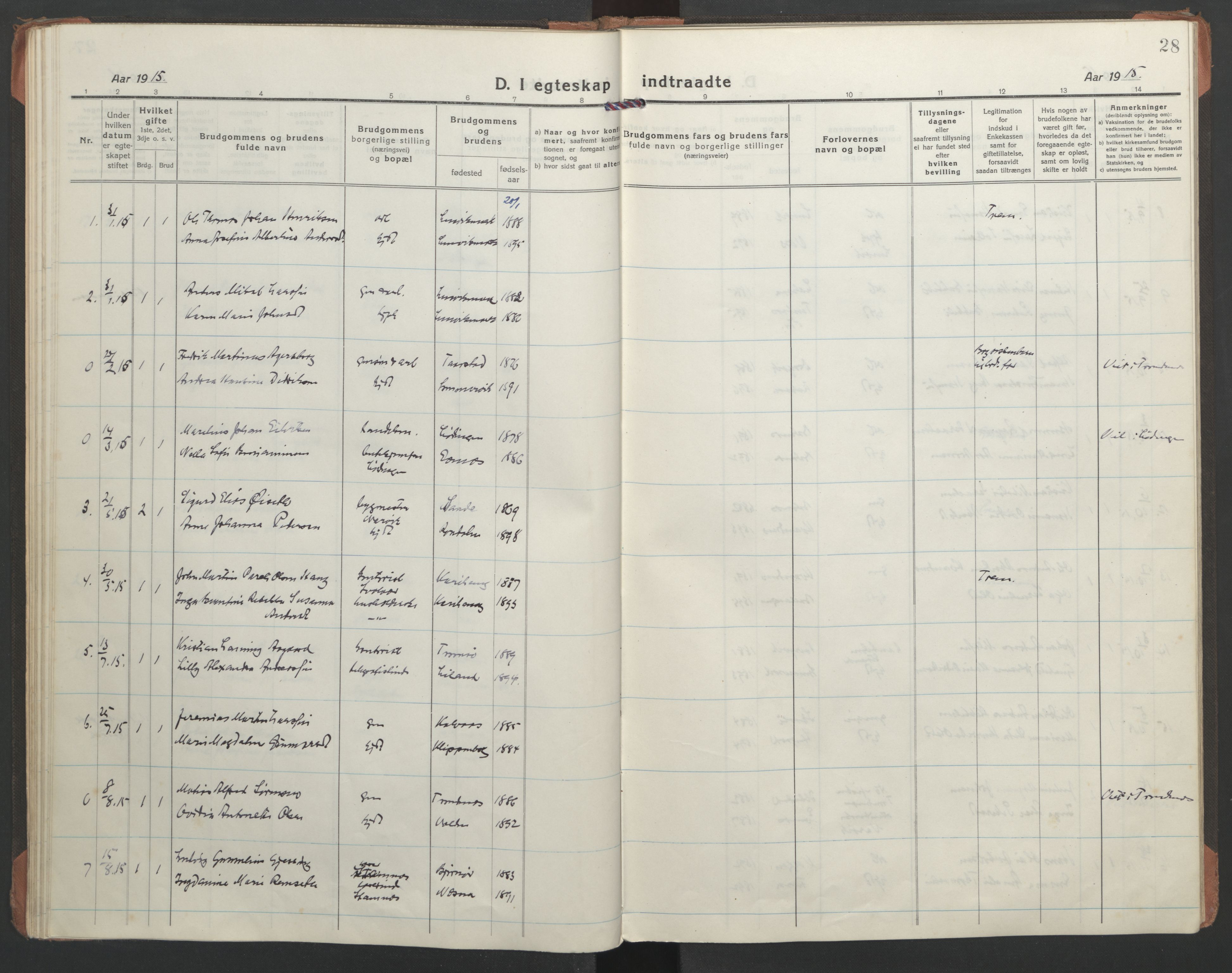 Ministerialprotokoller, klokkerbøker og fødselsregistre - Nordland, SAT/A-1459/863/L0902: Parish register (official) no. 863A14, 1906-1937, p. 28