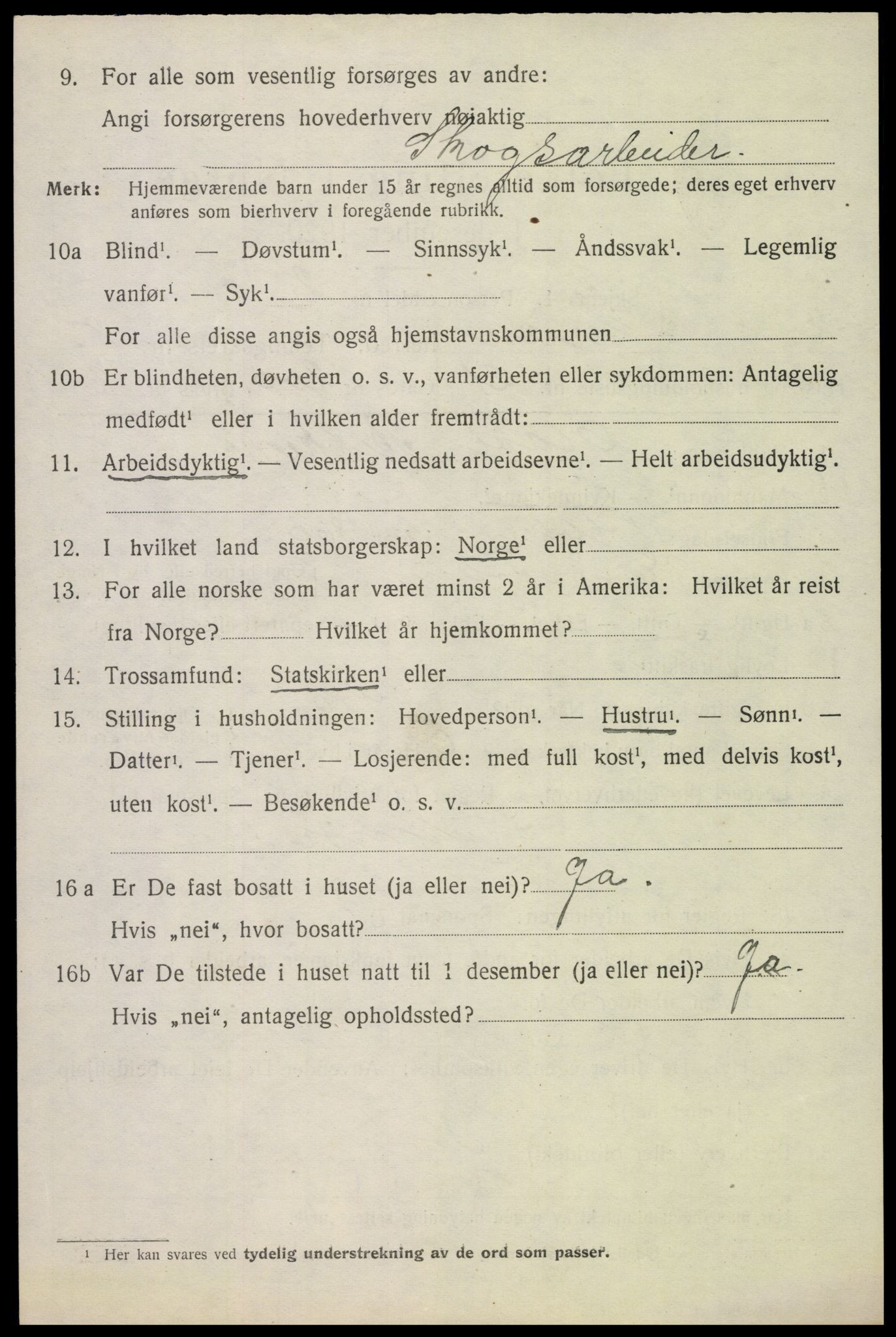 SAH, 1920 census for Gran, 1920, p. 10709