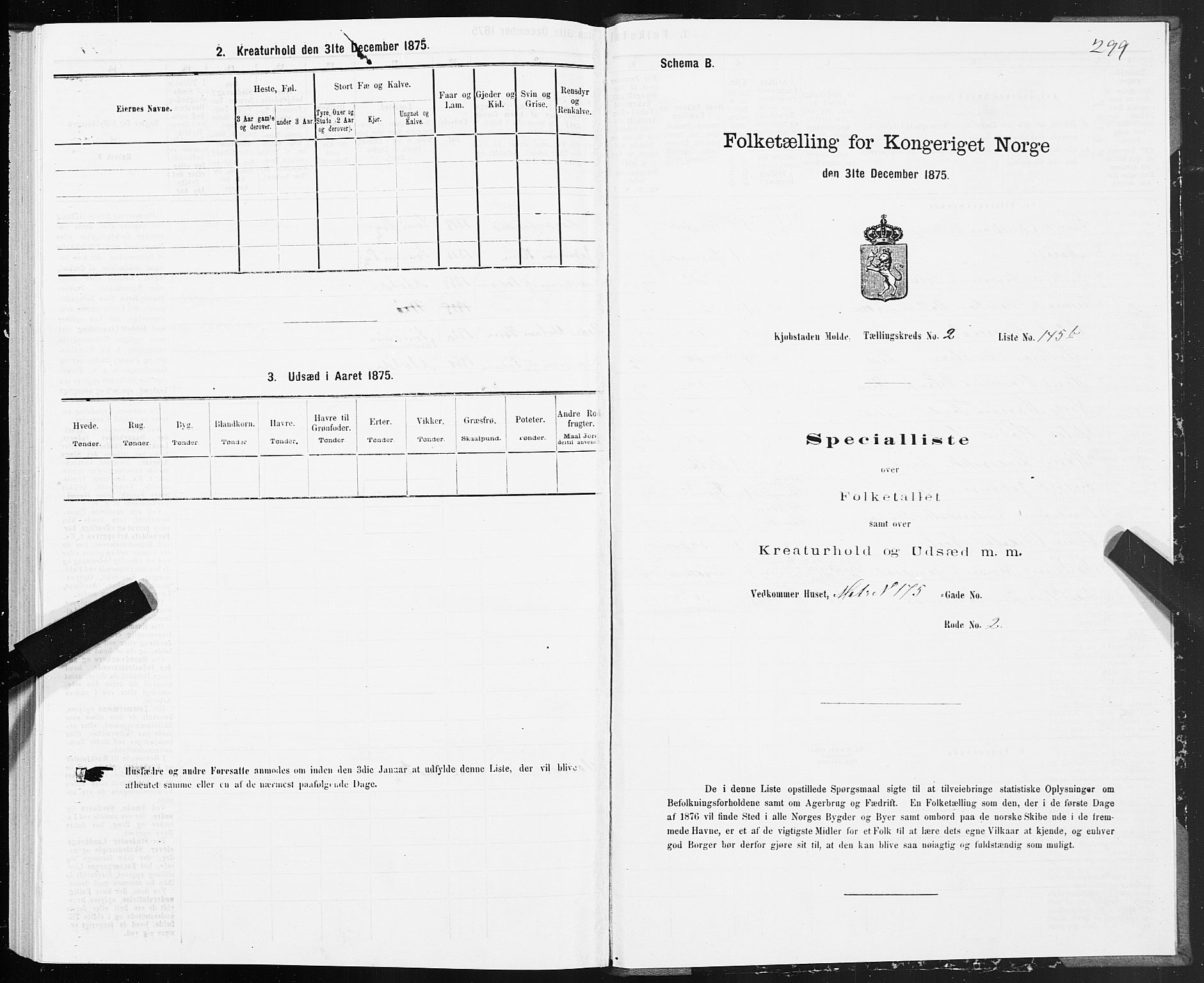 SAT, 1875 census for 1502P Molde, 1875, p. 1299