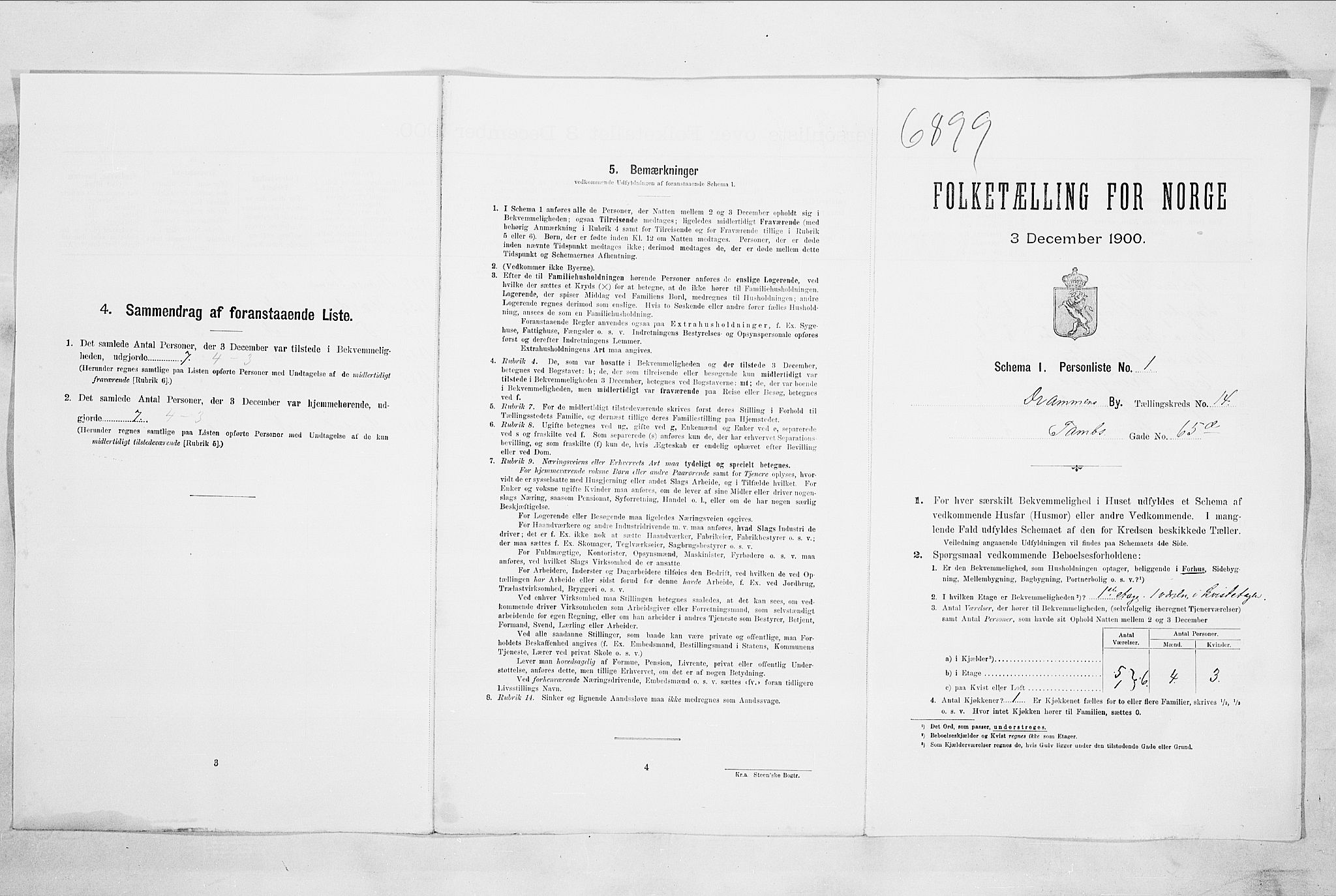 RA, 1900 census for Drammen, 1900, p. 2744