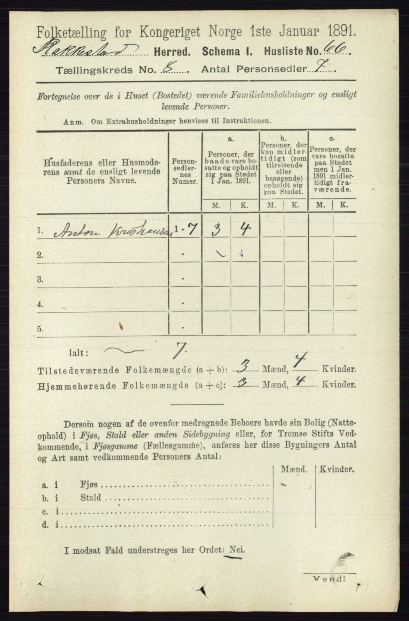 RA, 1891 census for 0128 Rakkestad, 1891, p. 3621