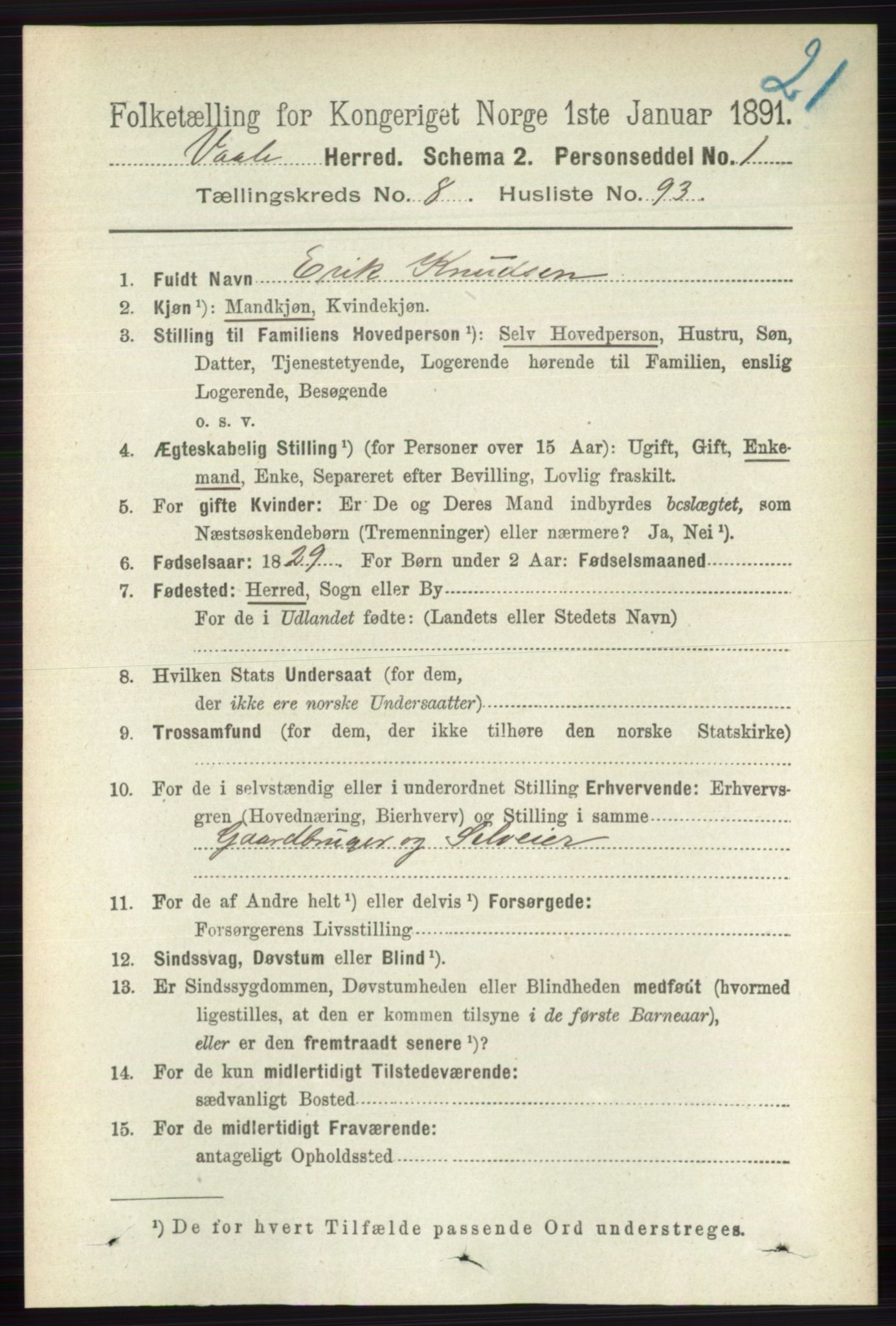 RA, 1891 census for 0716 Våle, 1891, p. 3362