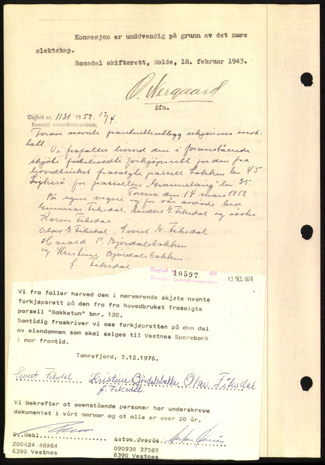 Romsdal sorenskriveri, AV/SAT-A-4149/1/2/2C: Mortgage book no. A13, 1942-1943, Diary no: : 342/1943