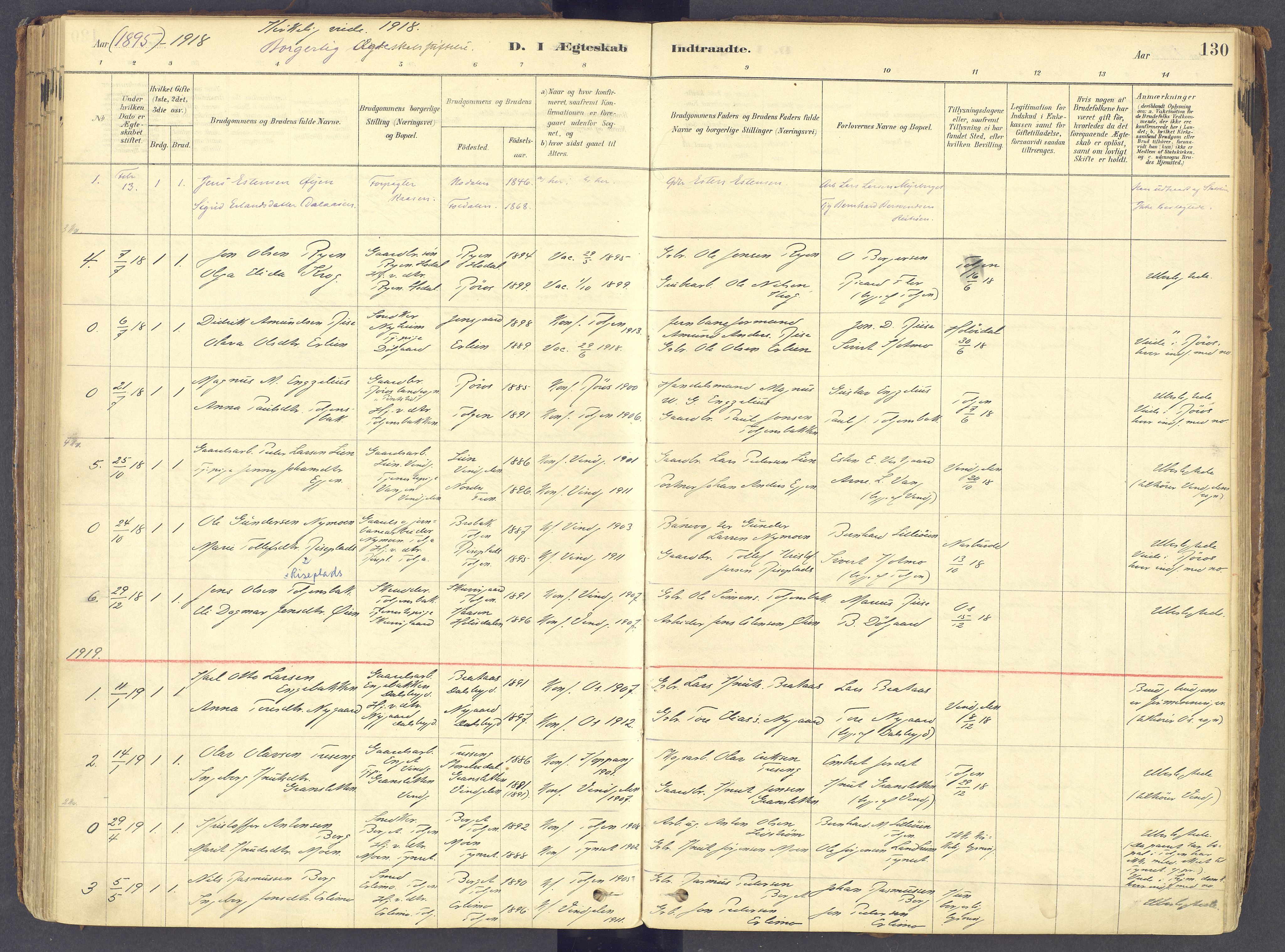 Tolga prestekontor, SAH/PREST-062/K/L0011: Parish register (official) no. 11, 1877-1920, p. 130