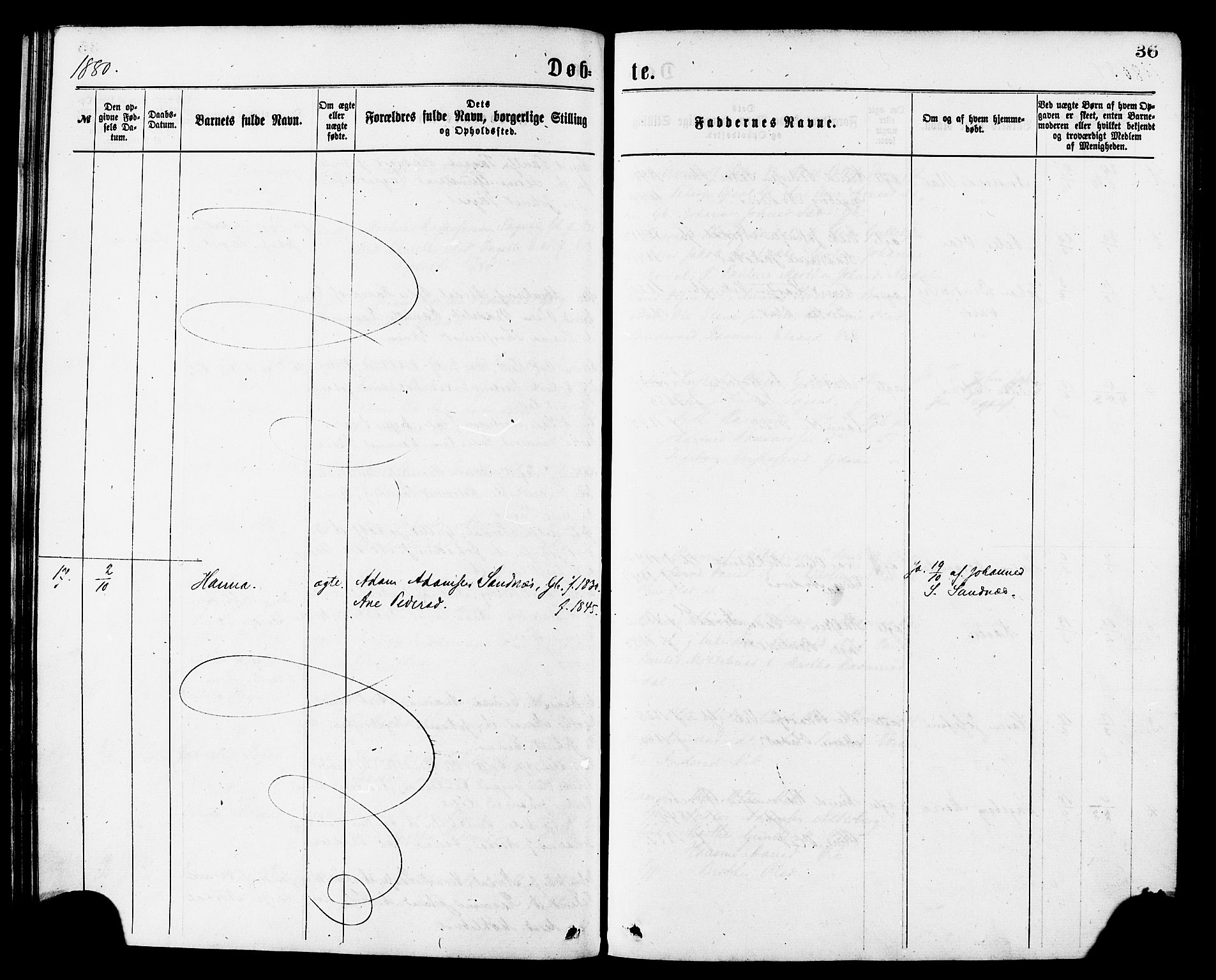 Ministerialprotokoller, klokkerbøker og fødselsregistre - Møre og Romsdal, AV/SAT-A-1454/502/L0024: Parish register (official) no. 502A02, 1873-1884, p. 36