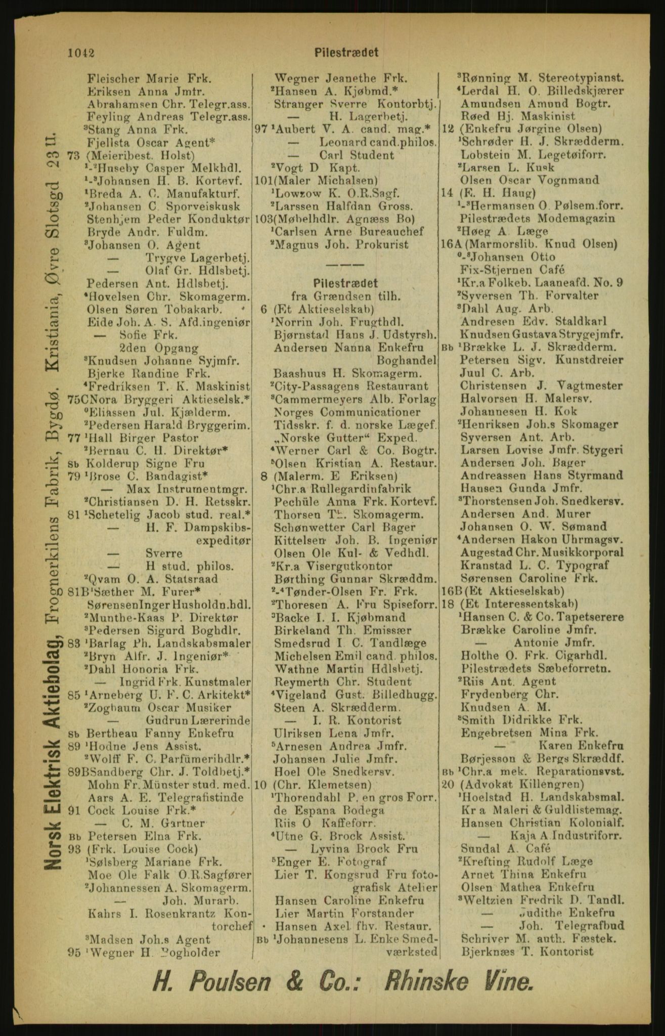 Kristiania/Oslo adressebok, PUBL/-, 1900, p. 1042